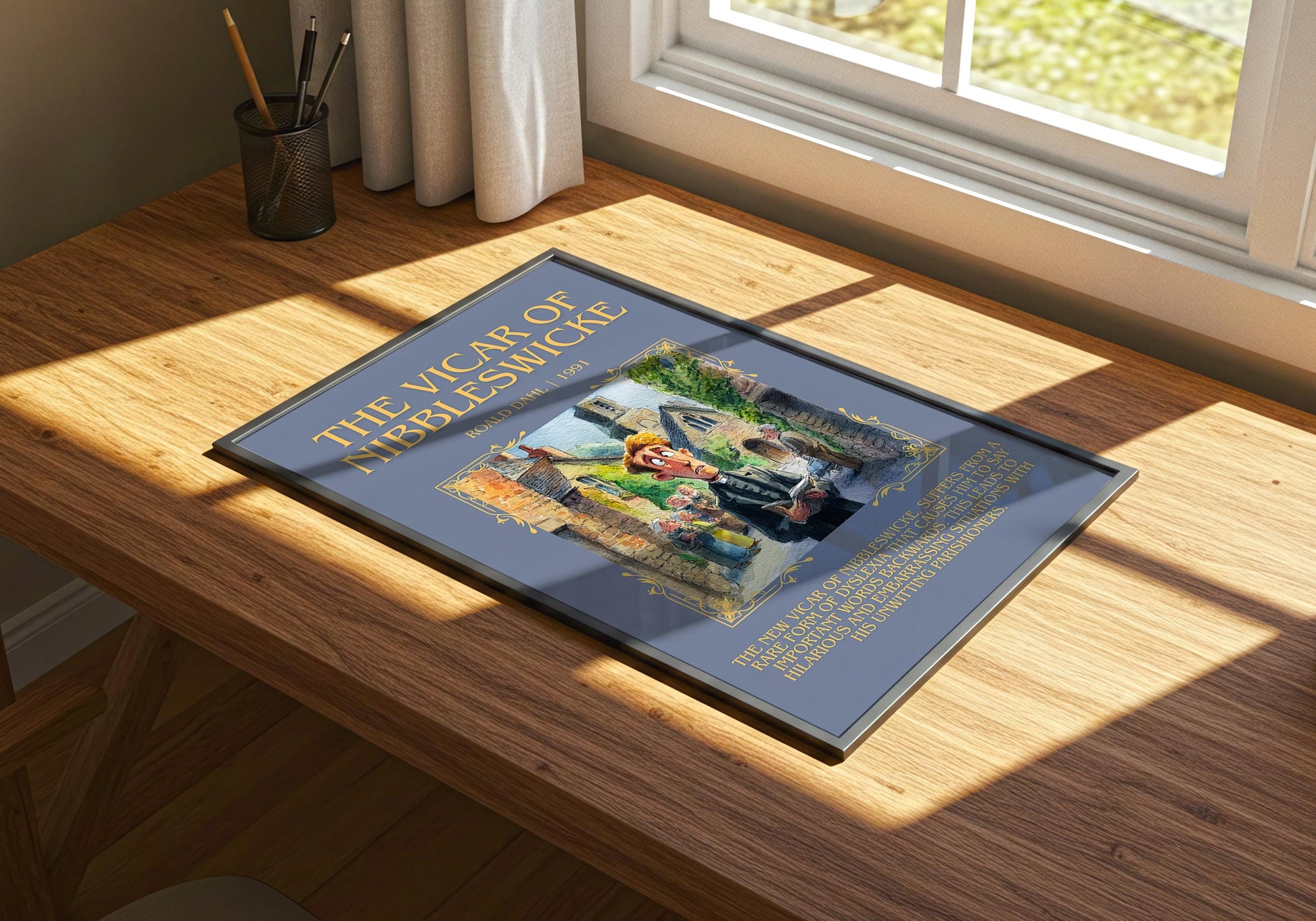 The Vicar Of Nibbleswicke by Roald Dahl | Descriptive Book Poster | Blurby