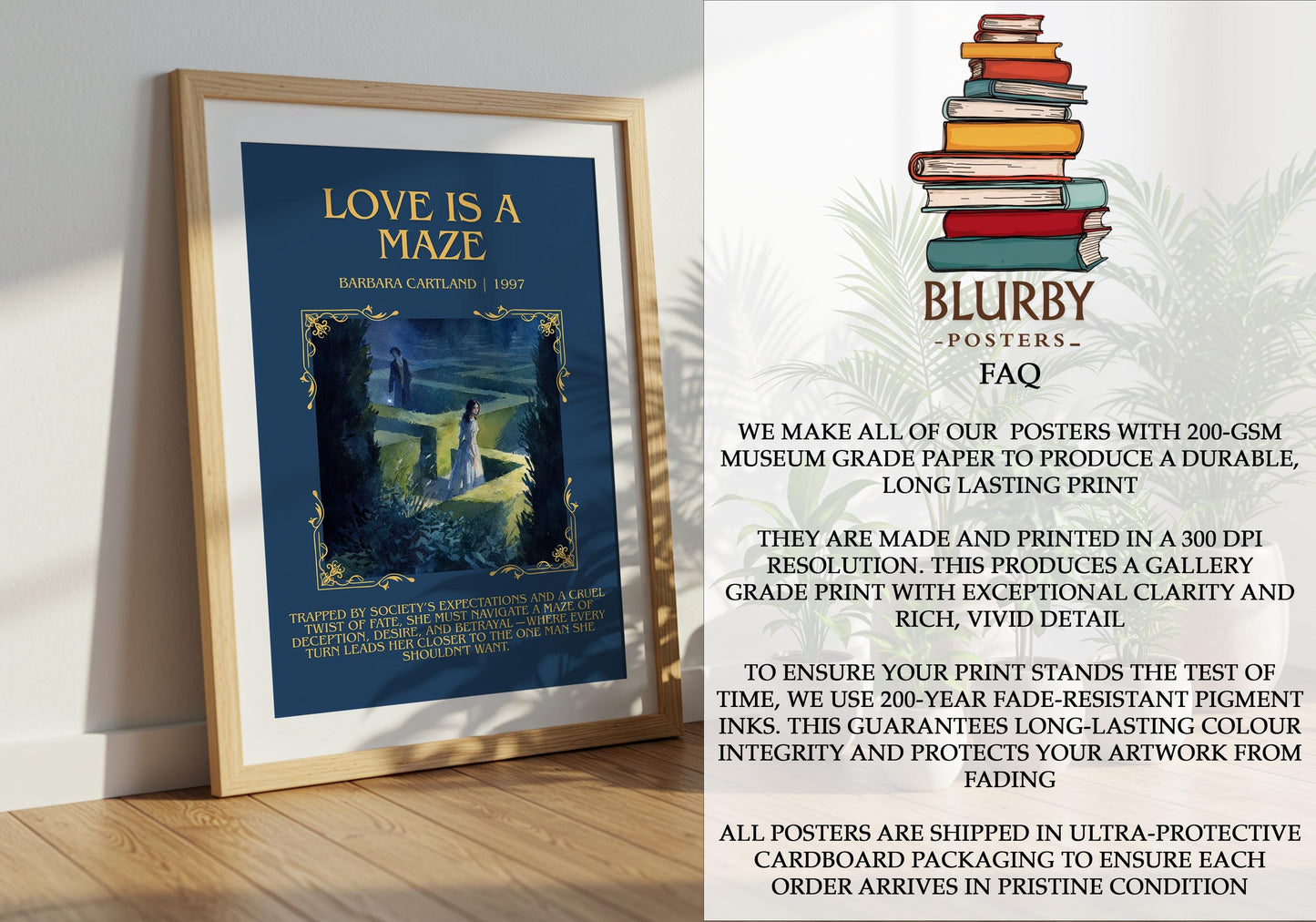 Love Is A Maze by Barbara Cartland | Descriptive Book Poster | Blurby