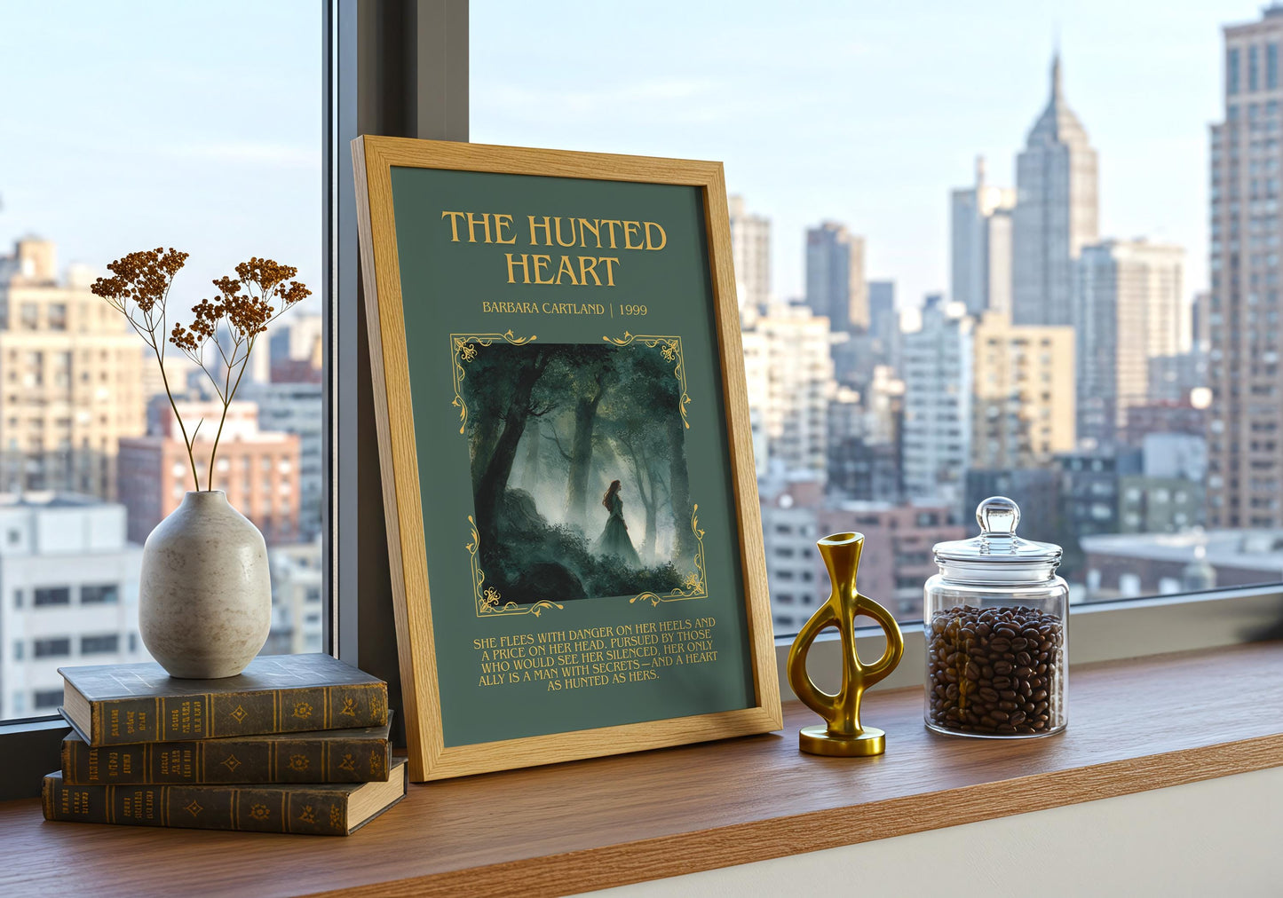 The Hunted Heart by Barbara Cartland | Descriptive Book Poster | Blurby