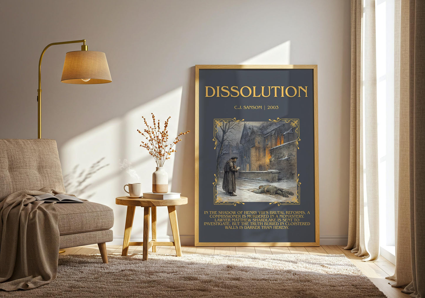 Dissolution by C.J. Sansom | Descriptive Book Poster | Blurby