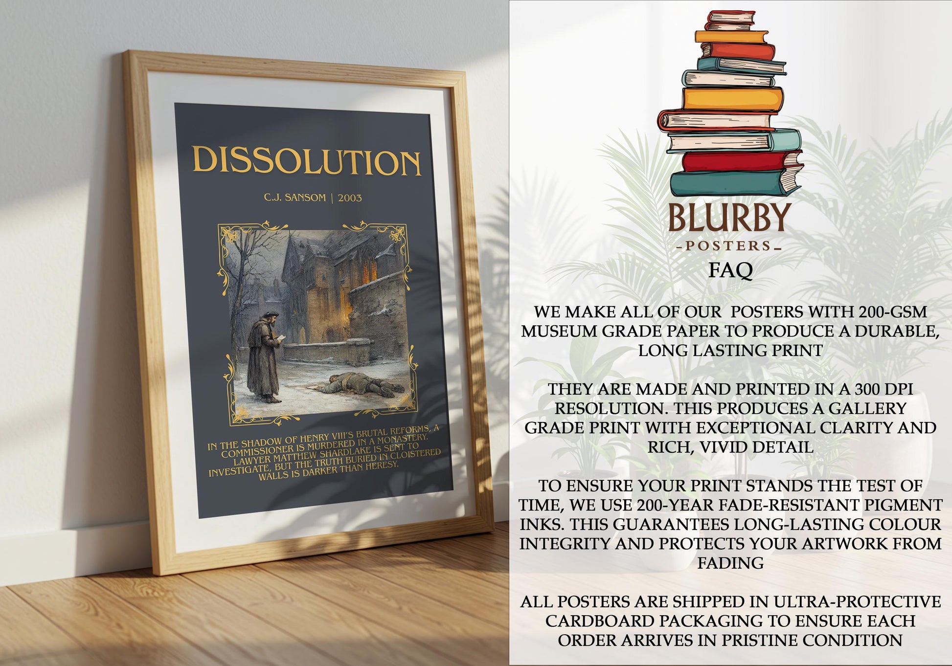 Dissolution by C.J. Sansom | Descriptive Book Poster | Blurby