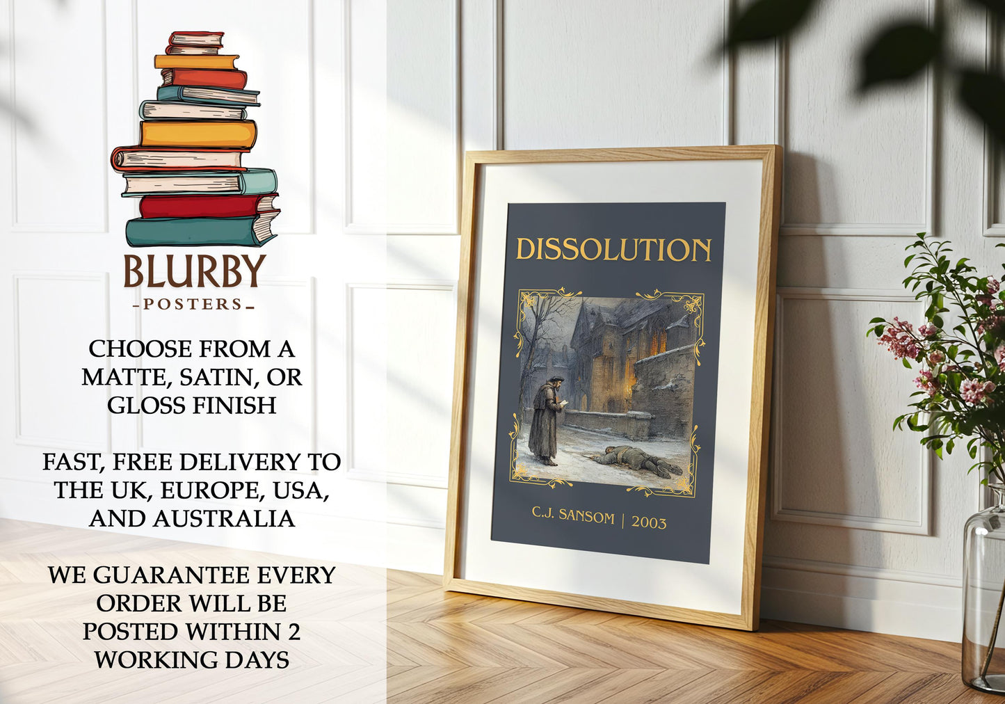 Dissolution by C.J. Sansom | Descriptive Book Poster | Minimalist
