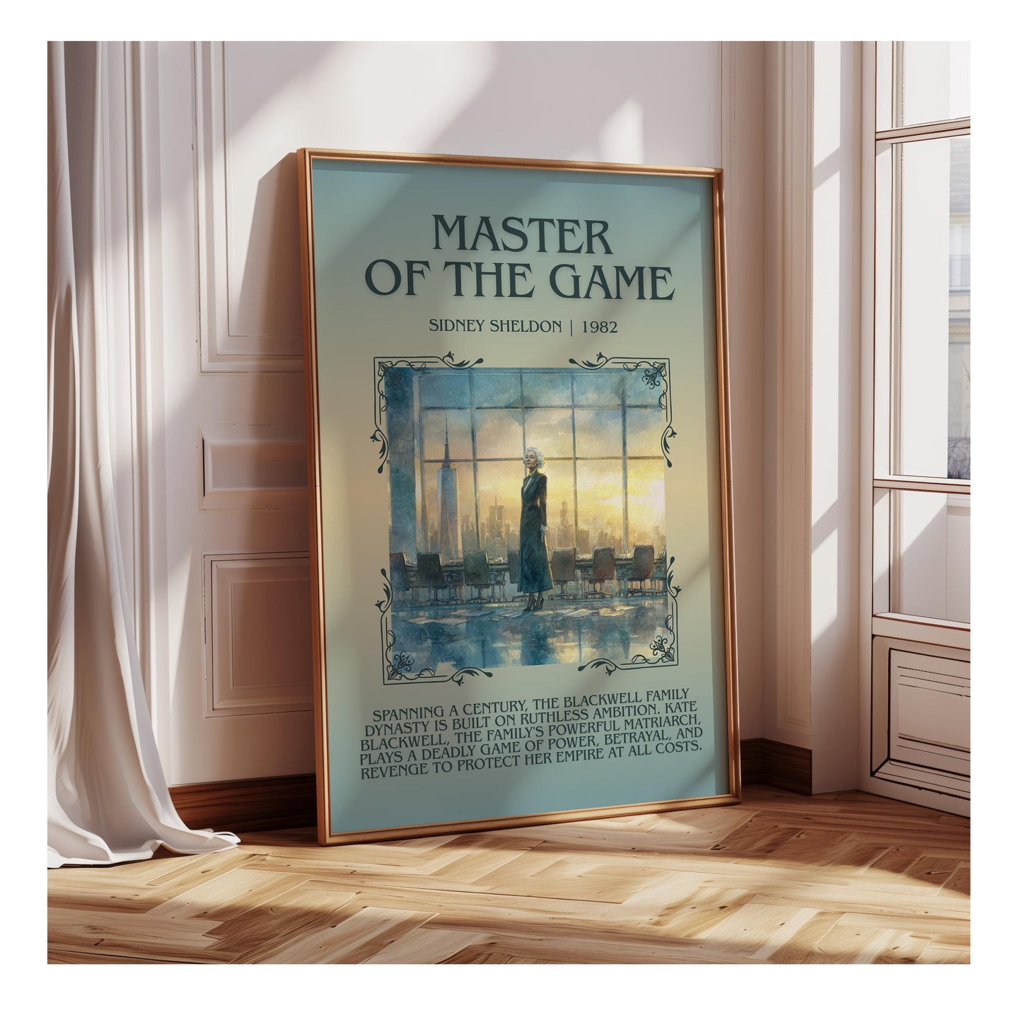 Master Of The Game by Sidney Sheldon | Descriptive Book Poster | Blurby