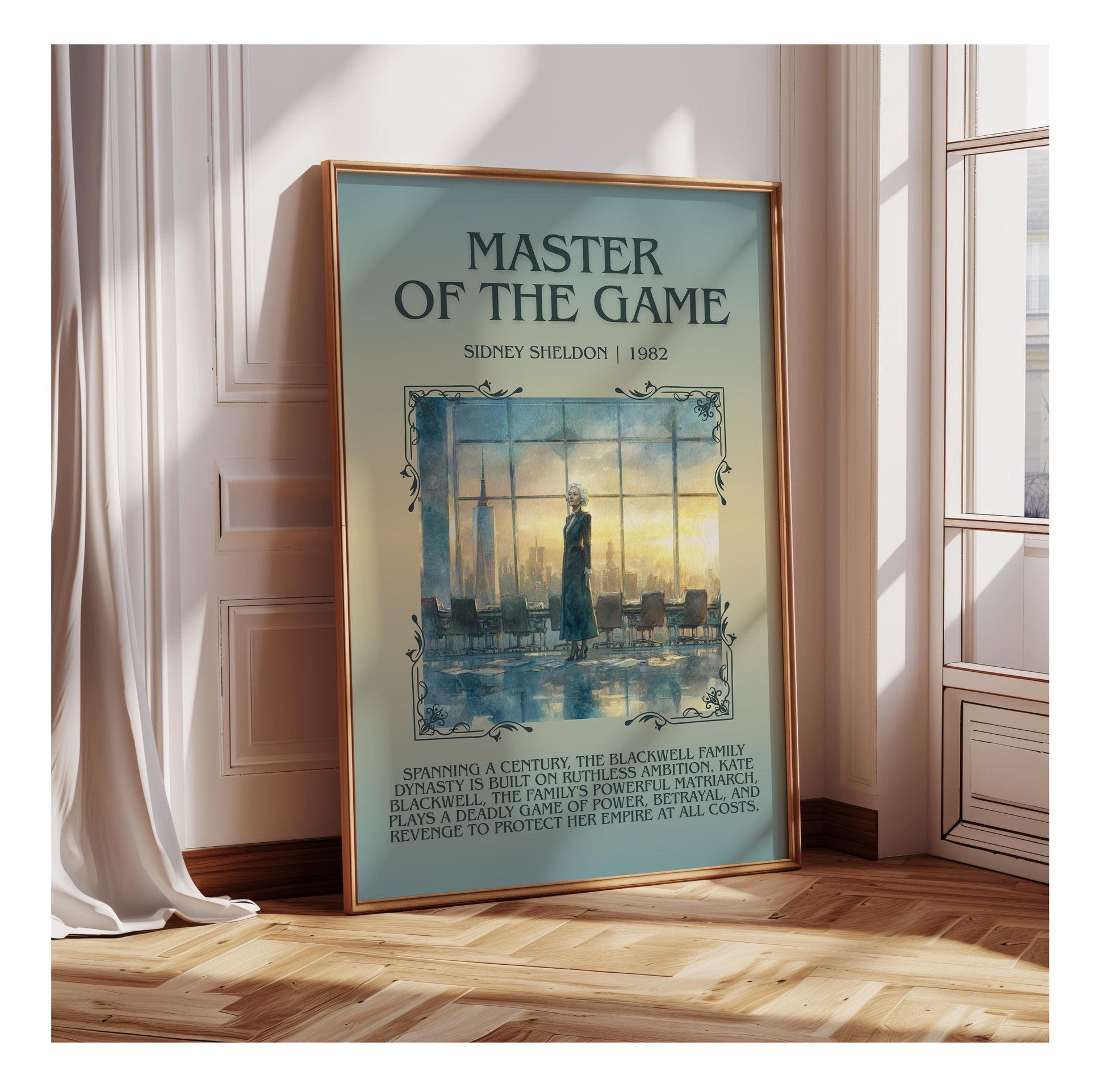 Master Of The Game by Sidney Sheldon | Descriptive Book Poster | Blurby