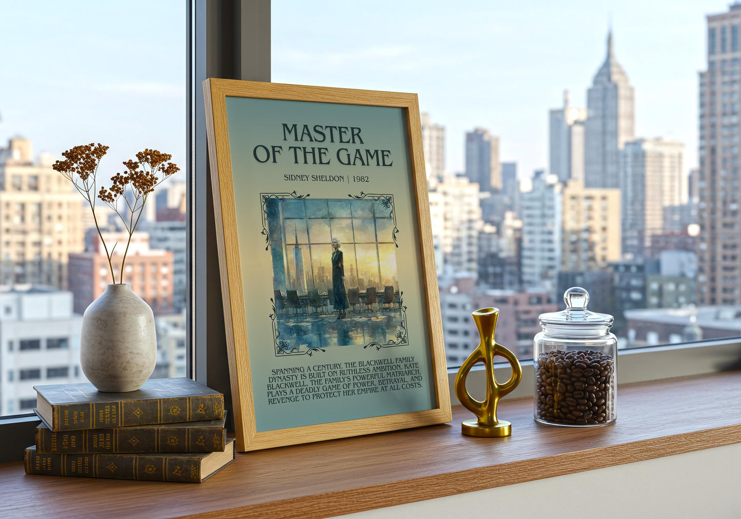Master Of The Game by Sidney Sheldon | Descriptive Book Poster | Blurby