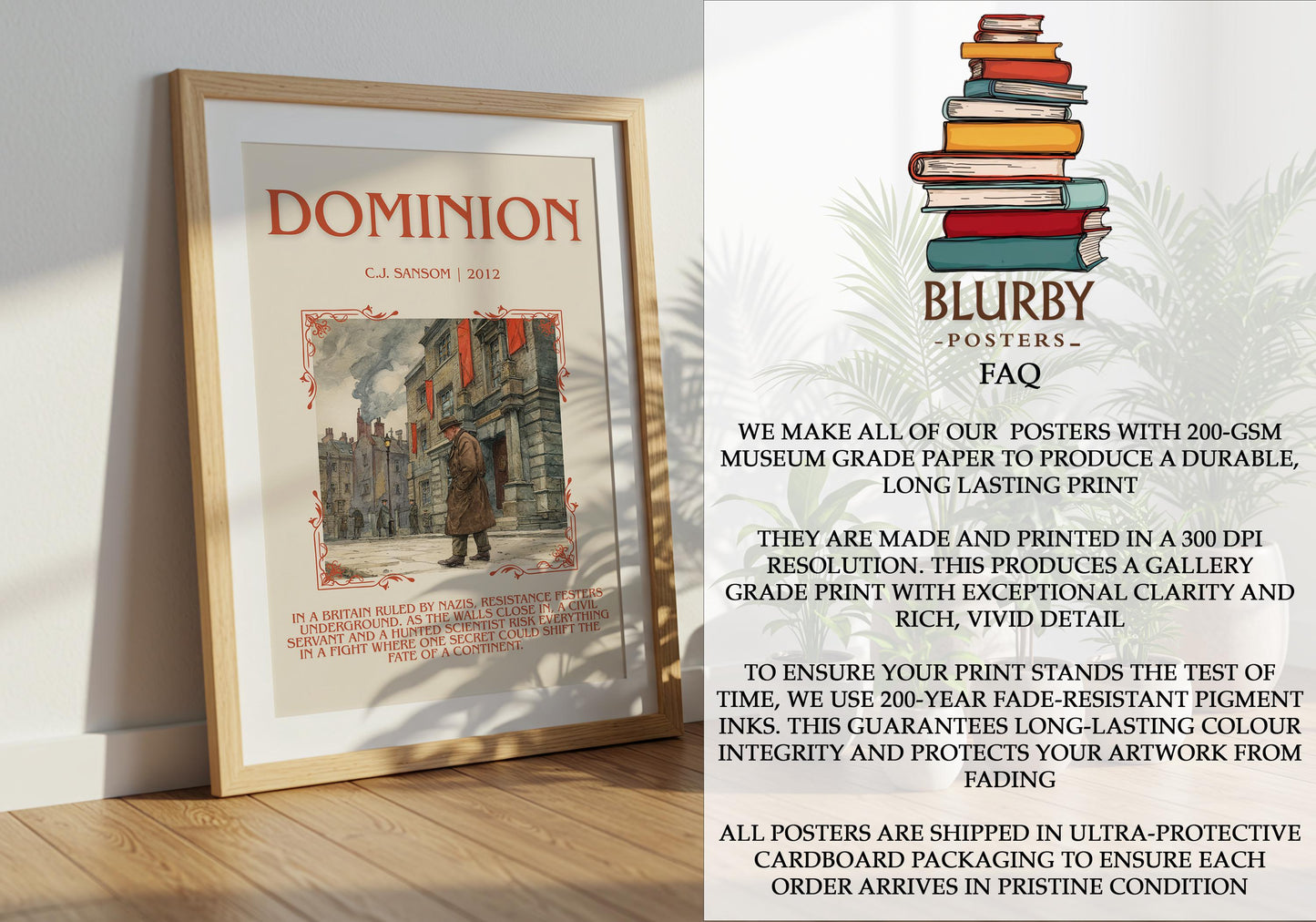 Dominion by C.J. Sansom | Descriptive Book Poster | Blurby
