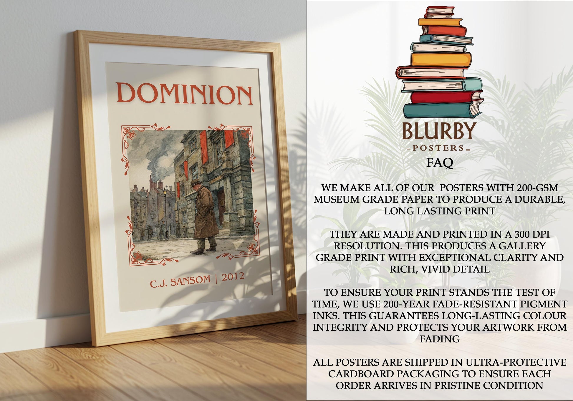 Dominion by C.J. Sansom | Descriptive Book Poster | Minimalist