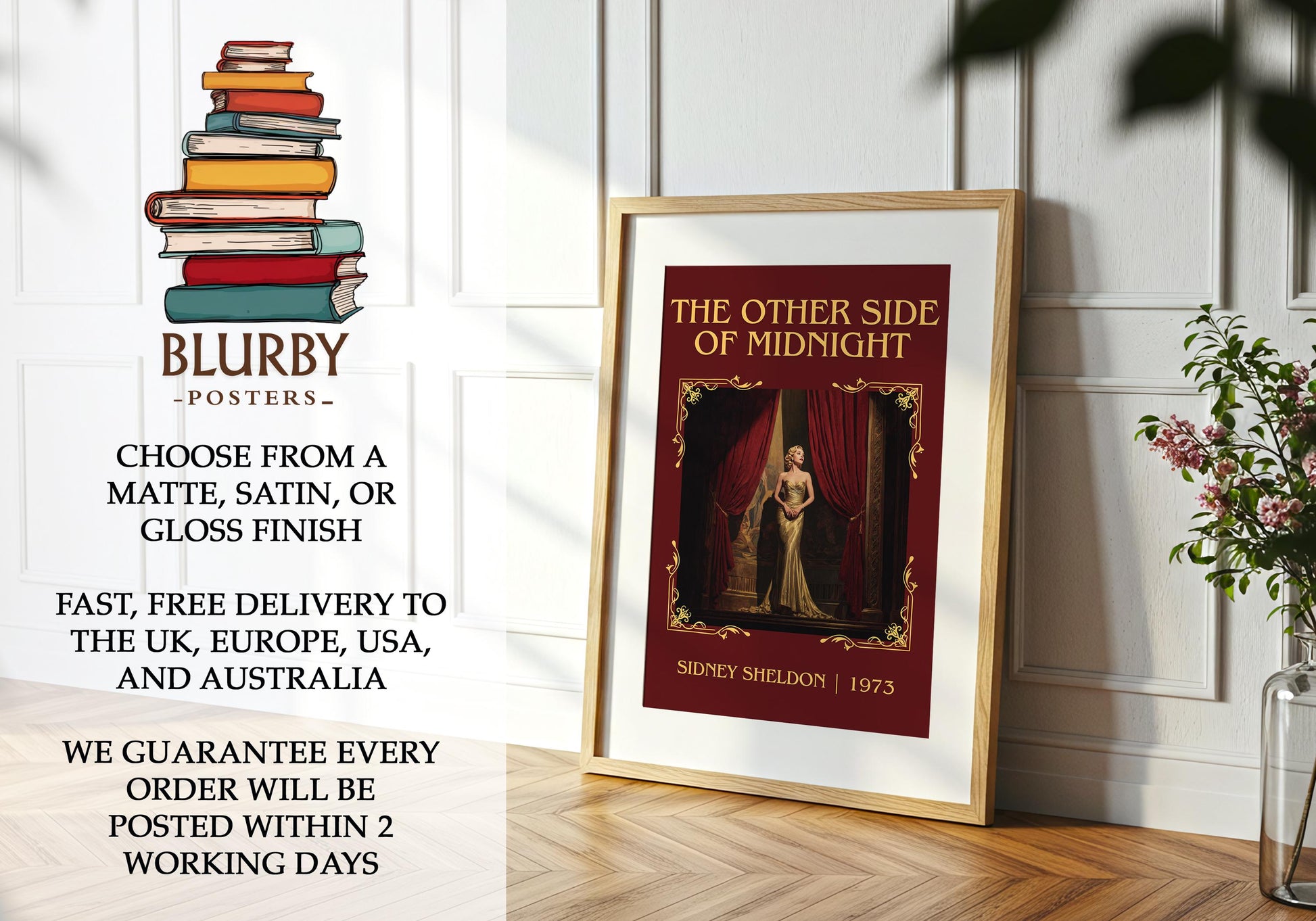 The Otherside Of Midnight by Sidney Sheldon | Descriptive Book Poster | Minimalist