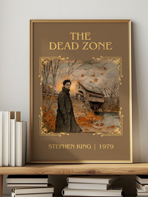 The Dead Zone classic book art print in frame leaning in hallway – thriller wall art