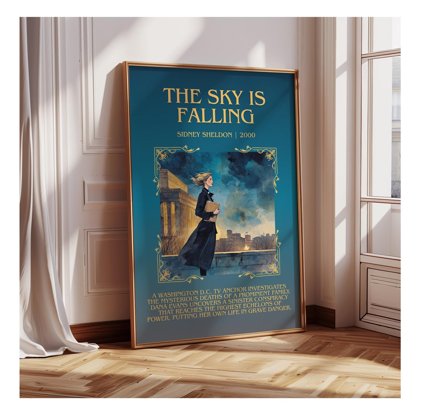 The Sky Is Falling by Sidney Sheldon | Descriptive Book Poster | Blurby