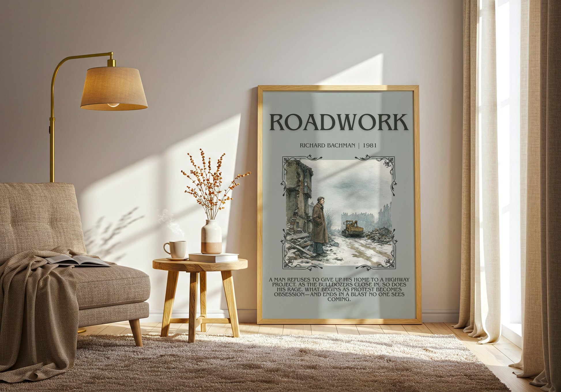 Roadwork by Richard Bachman | Descriptive Book Poster | Blurby