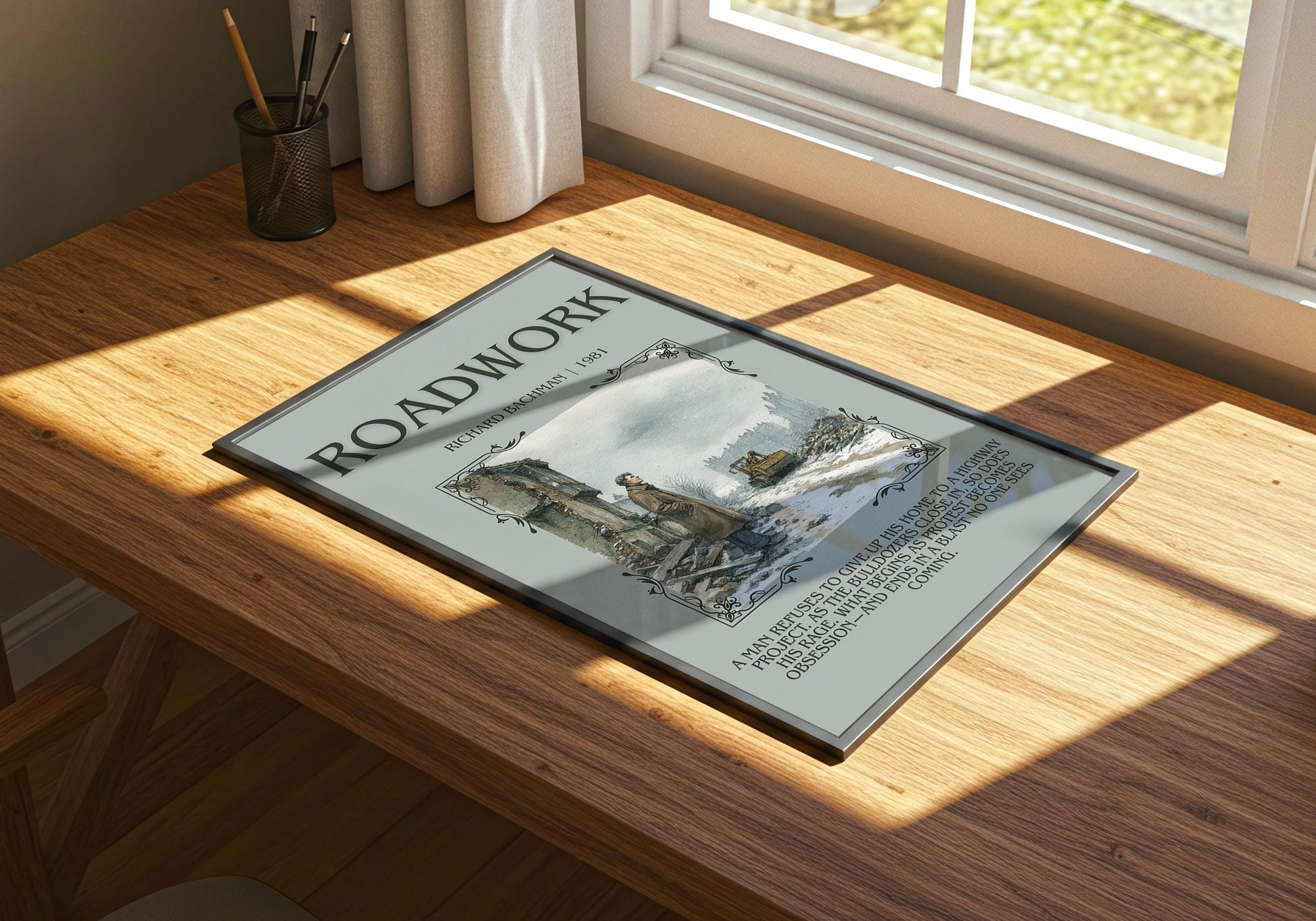 Roadwork by Richard Bachman | Descriptive Book Poster | Blurby