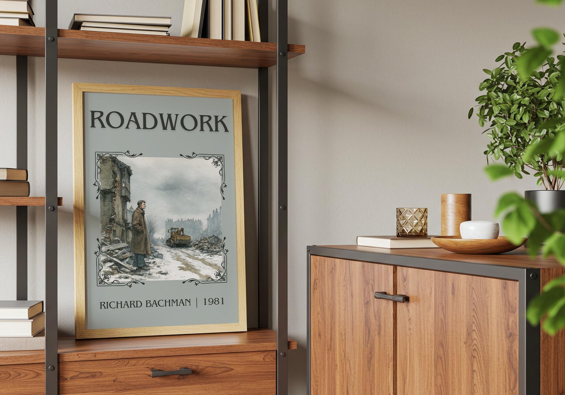 Roadwork by Richard Bachman | Descriptive Book Poster | Minimalist