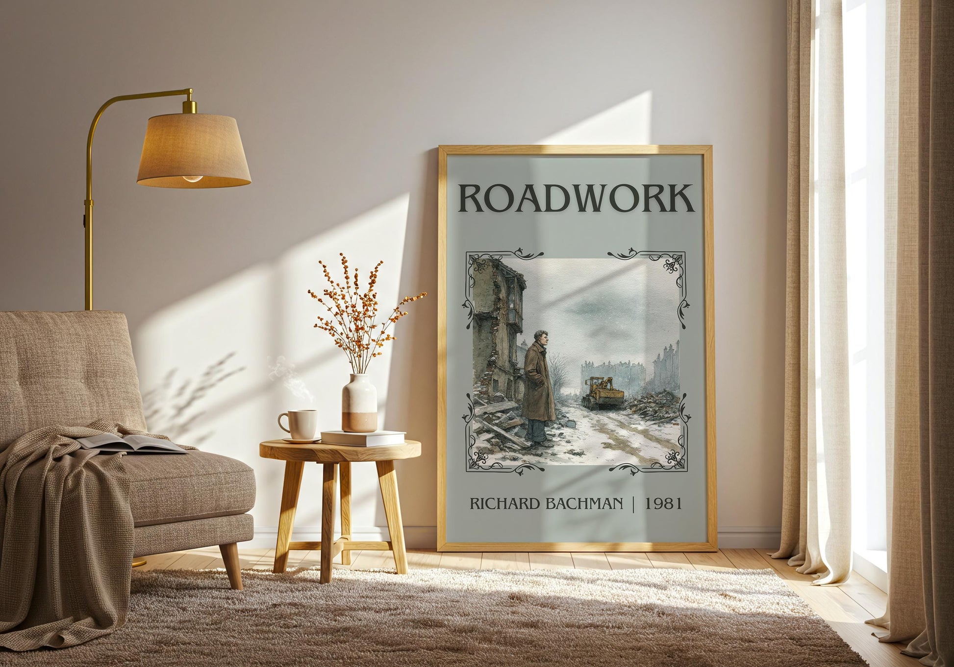 Roadwork by Richard Bachman | Descriptive Book Poster | Minimalist