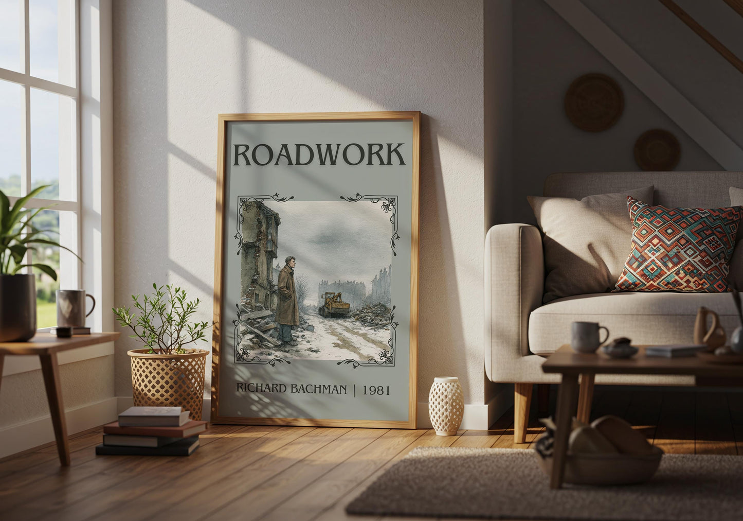 Roadwork by Richard Bachman | Descriptive Book Poster | Minimalist