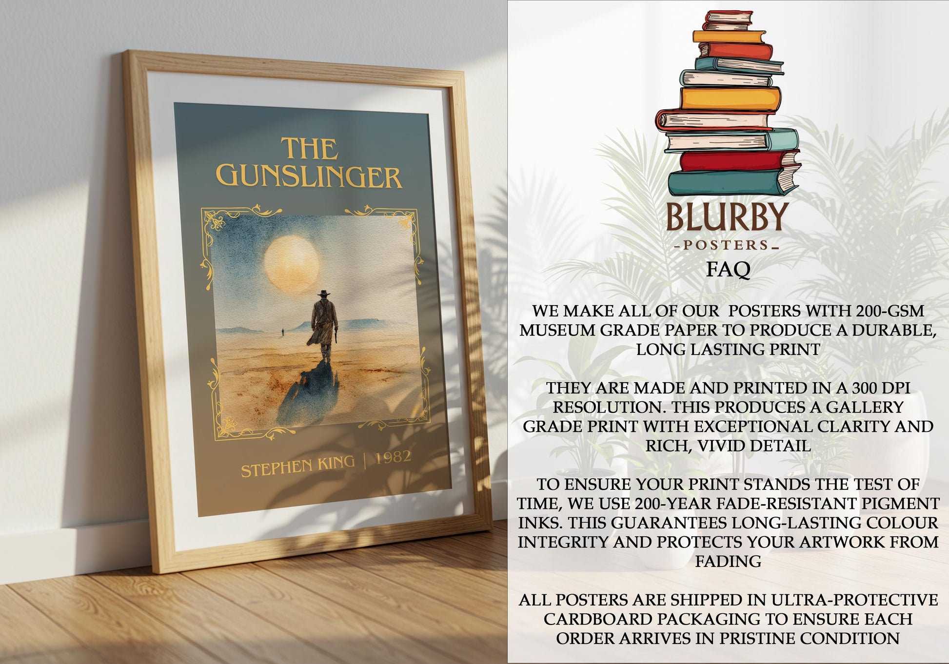 The Gunslinger by Stephen King | Descriptive Book Poster | Minimalist