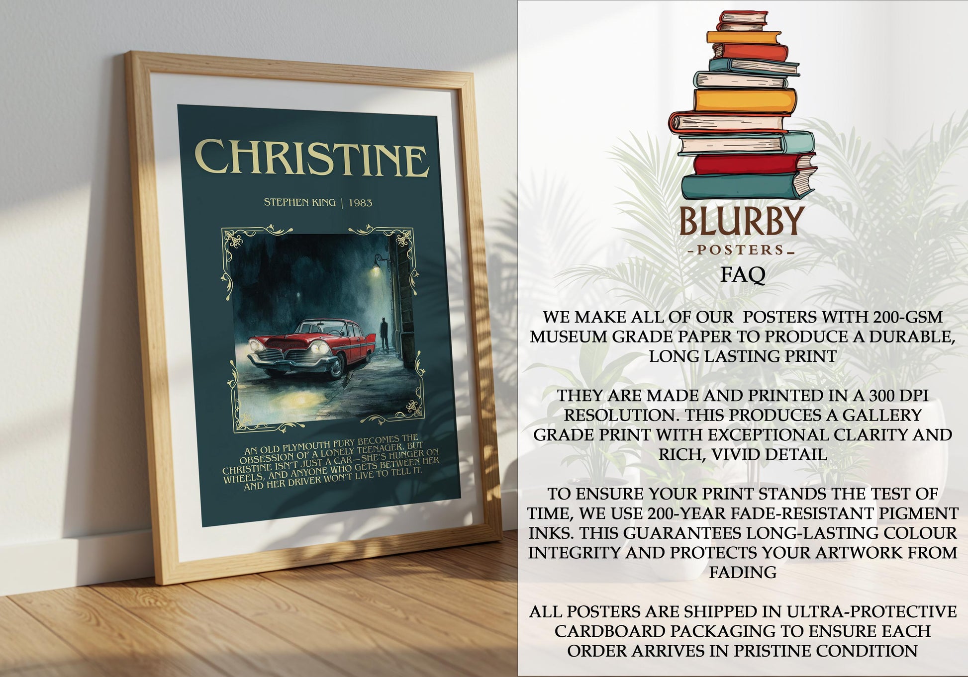 Christine by Stephen King | Descriptive Book Poster | Blurby