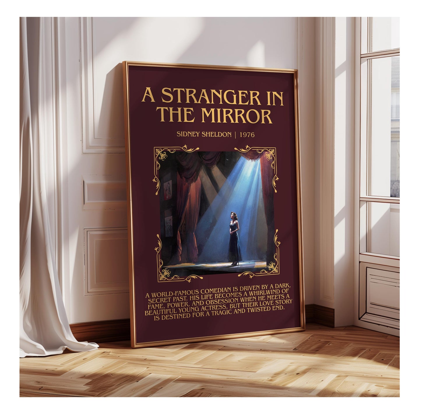A Stranger In The Mirror by Sidney Sheldon | Descriptive Book Poster | Blurby