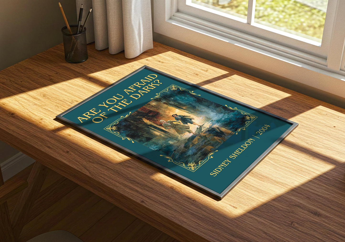 Are You Afraid Of The Dark by Sidney Sheldon | Descriptive Book Poster | Minimalist