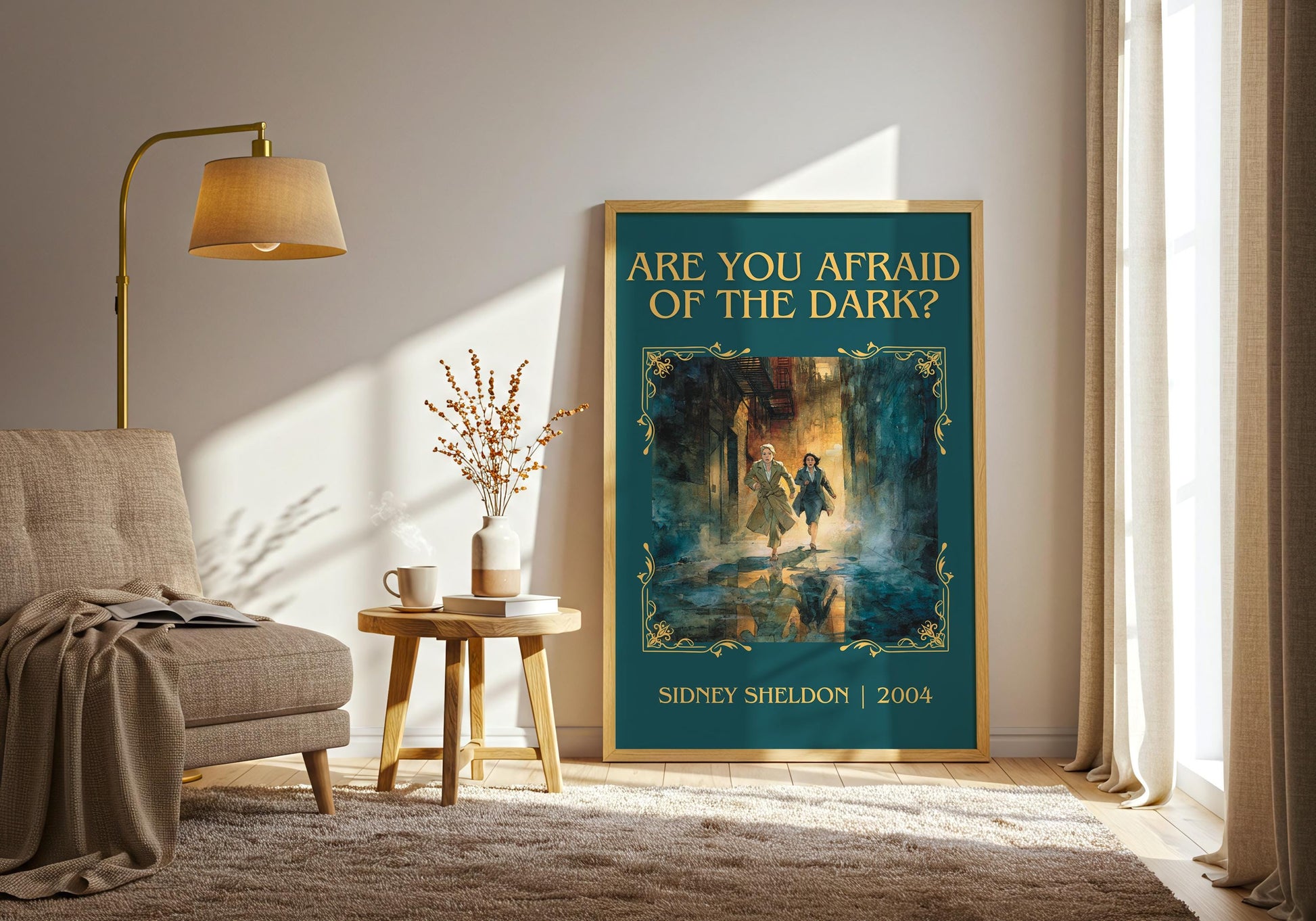 Are You Afraid Of The Dark by Sidney Sheldon | Descriptive Book Poster | Minimalist