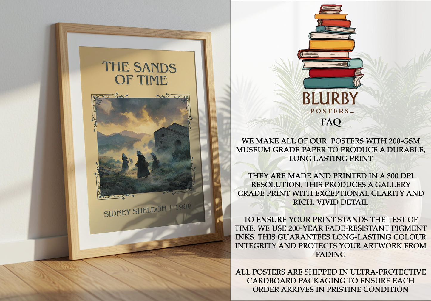 The Sands Of Time by Sidney Sheldon | Descriptive Book Poster | Minimalist