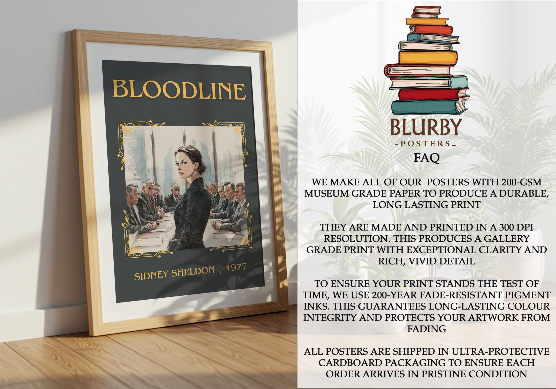 Bloodline by Sidney Sheldon | Descriptive Book Poster | Minimalist