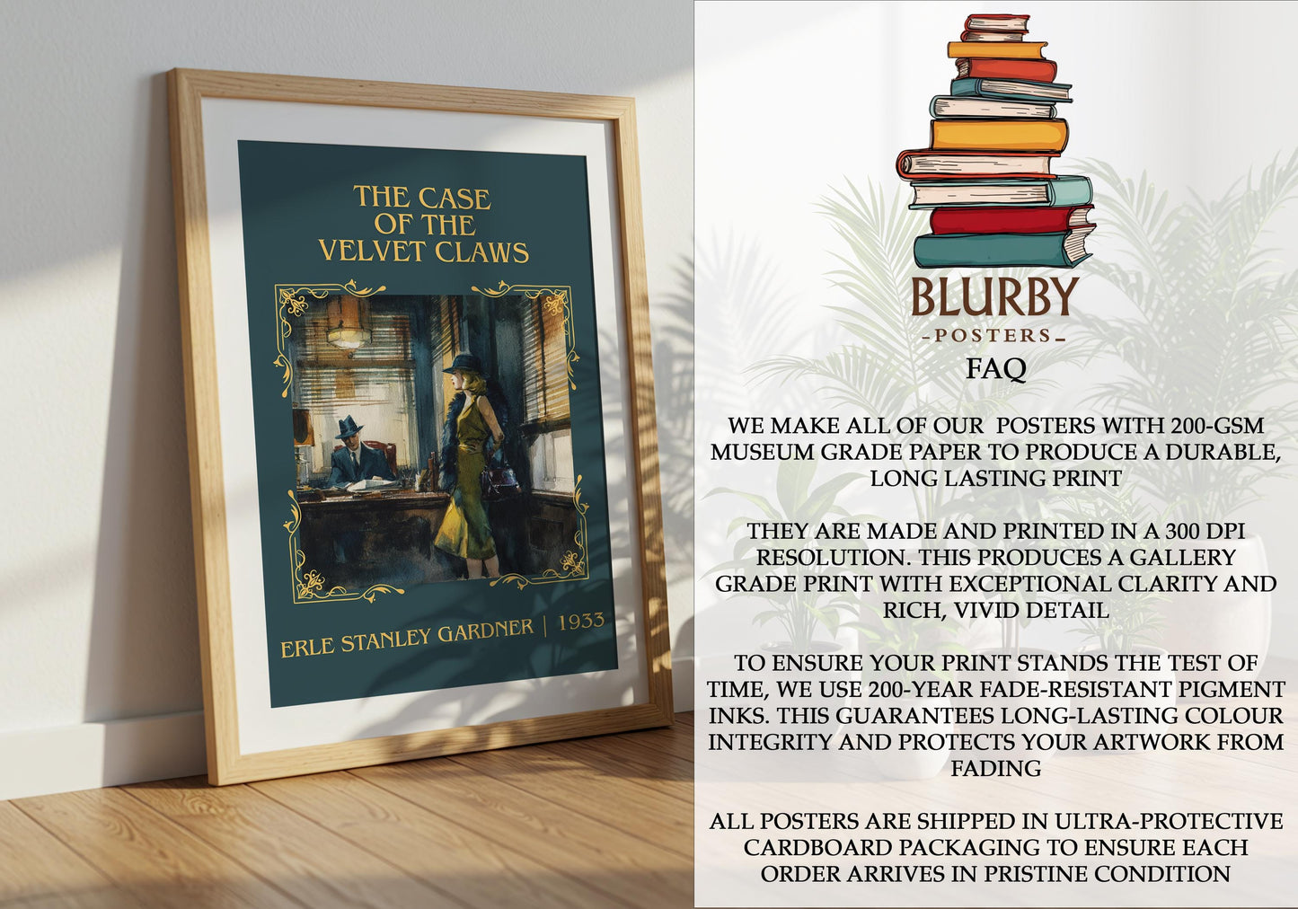 The Case Of The Velvet Claws by Erle Stanley Gardner | Descriptive Book Poster | Minimalist