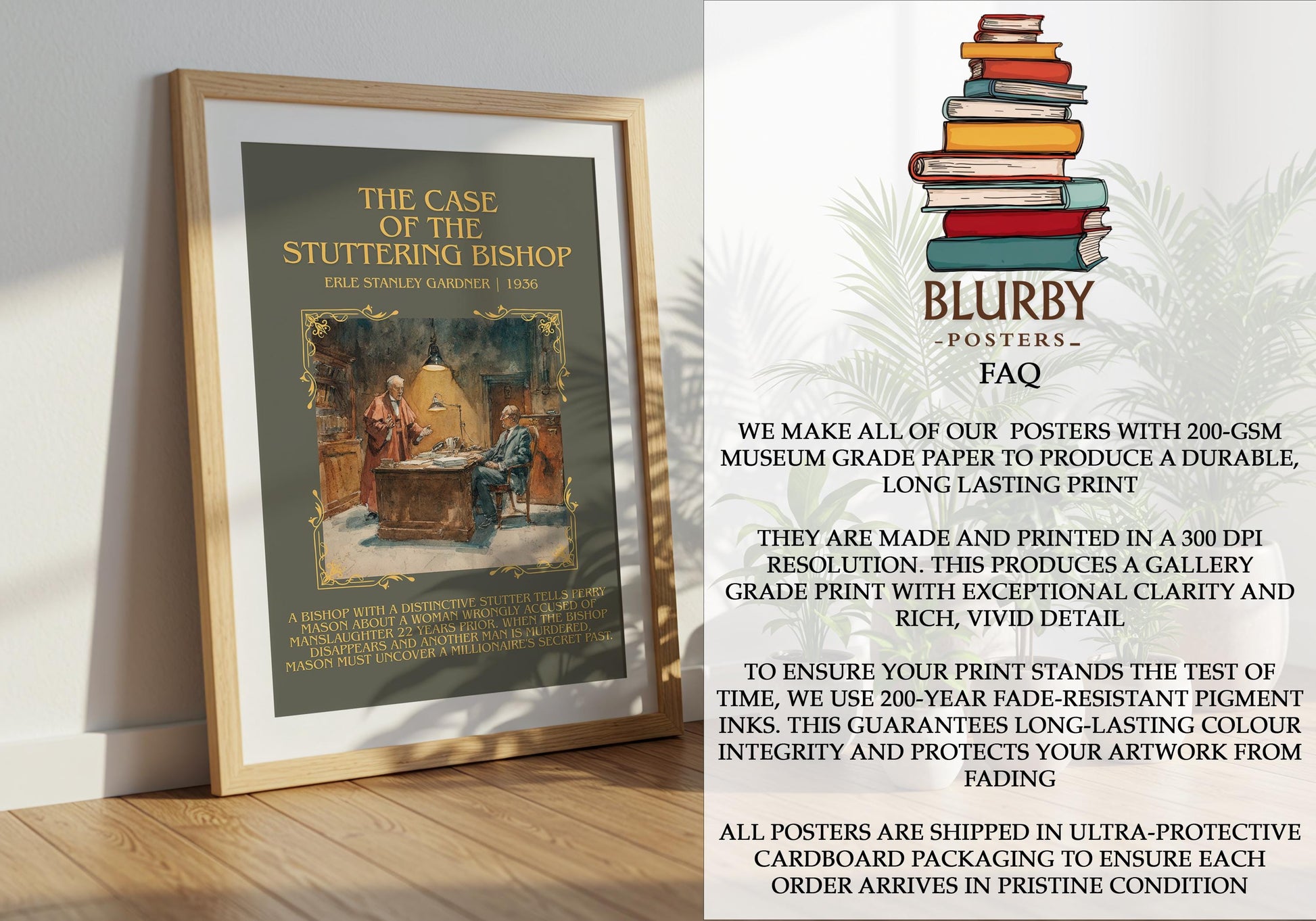 The Case Of The Stuttering Bishop by Erle Stanley Gardner | Descriptive Book Poster | Blurby