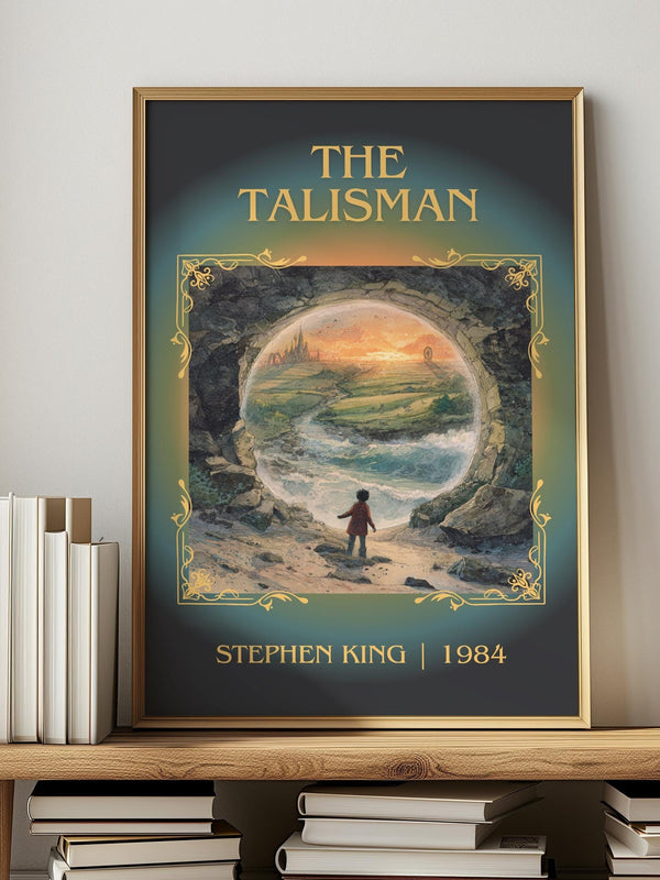 The Talisman classic book art print in frame leaning in hallway – horror wall art