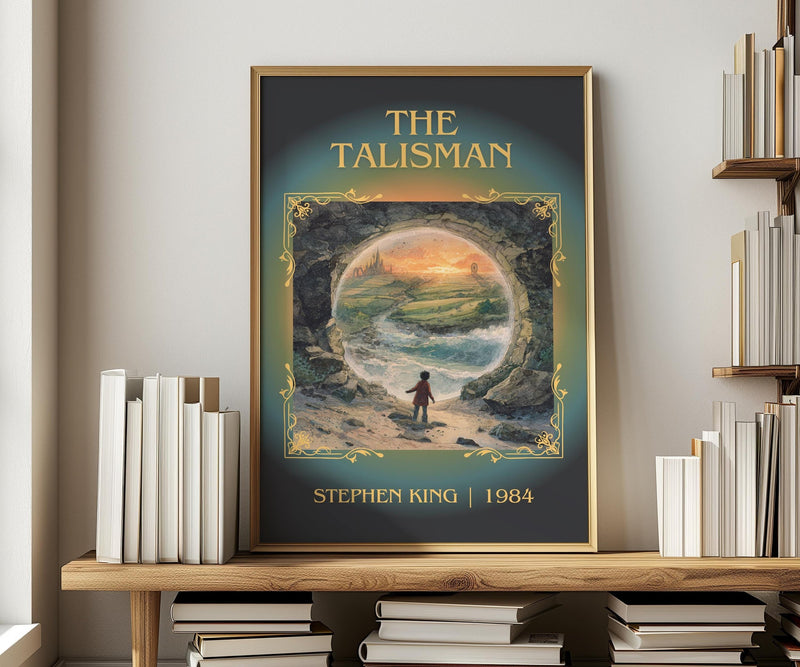 The Talisman classic book art print in frame leaning in hallway – horror wall art