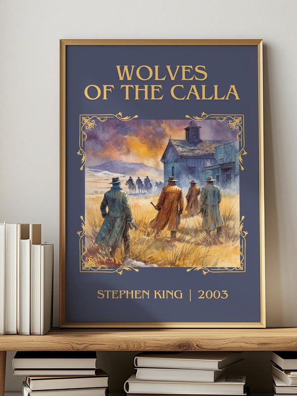 Wolves of the Calla classic book art print in frame leaning in hallway – fantasy wall art