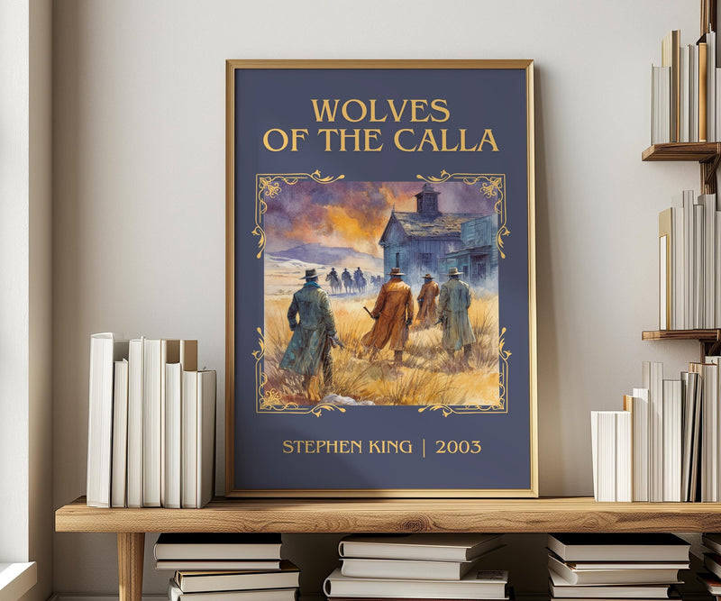 Wolves of the Calla classic book art print in frame leaning in hallway – fantasy wall art