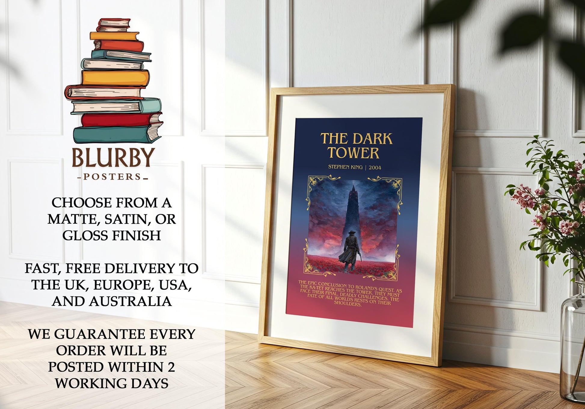 The Dark Tower by Stephen King | Descriptive Book Poster | Blurby