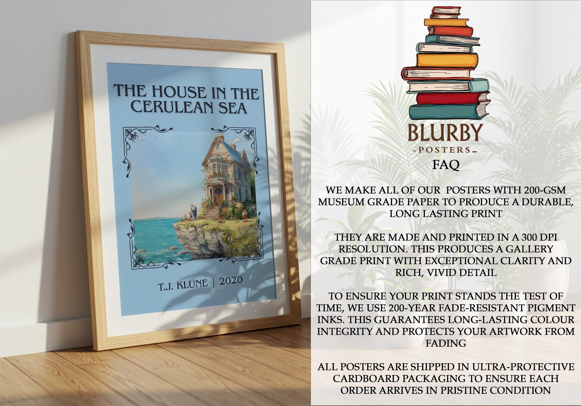 The House In The Cerulean Sea by T.J. Klune | Descriptive Book Poster | Minimalist