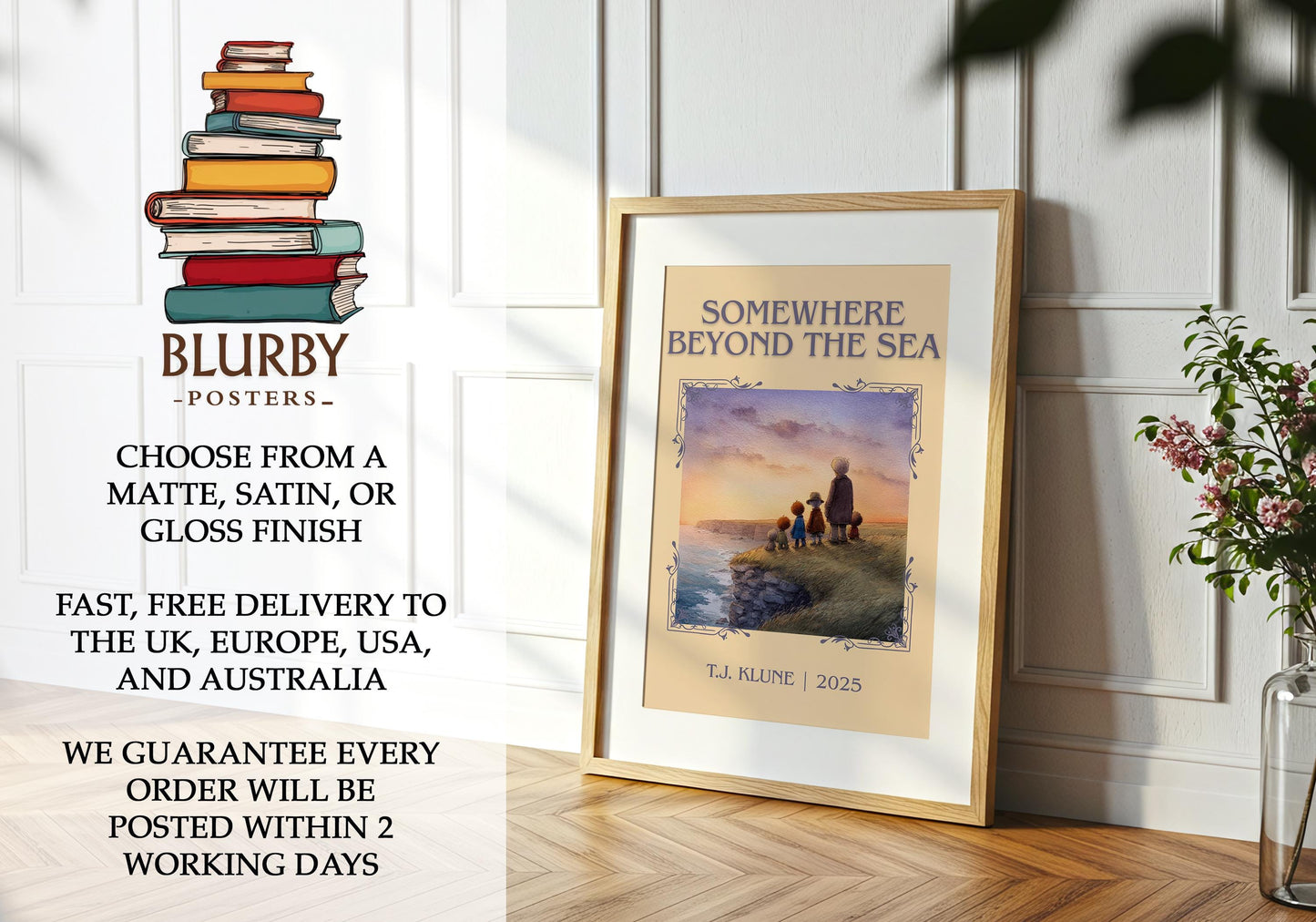 Somewhere Beyond The Sea by T.J. Klune | Descriptive Book Poster | Minimalist