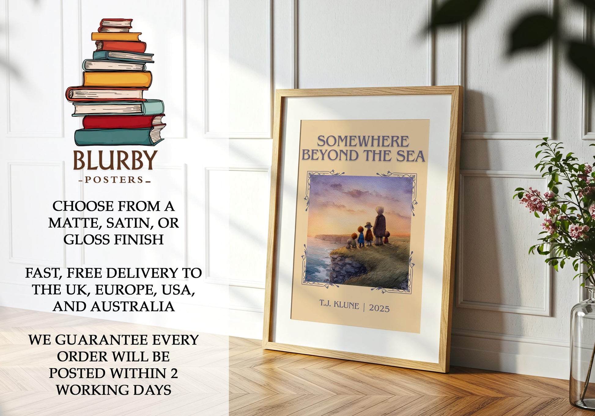 Somewhere Beyond The Sea by T.J. Klune | Descriptive Book Poster | Minimalist