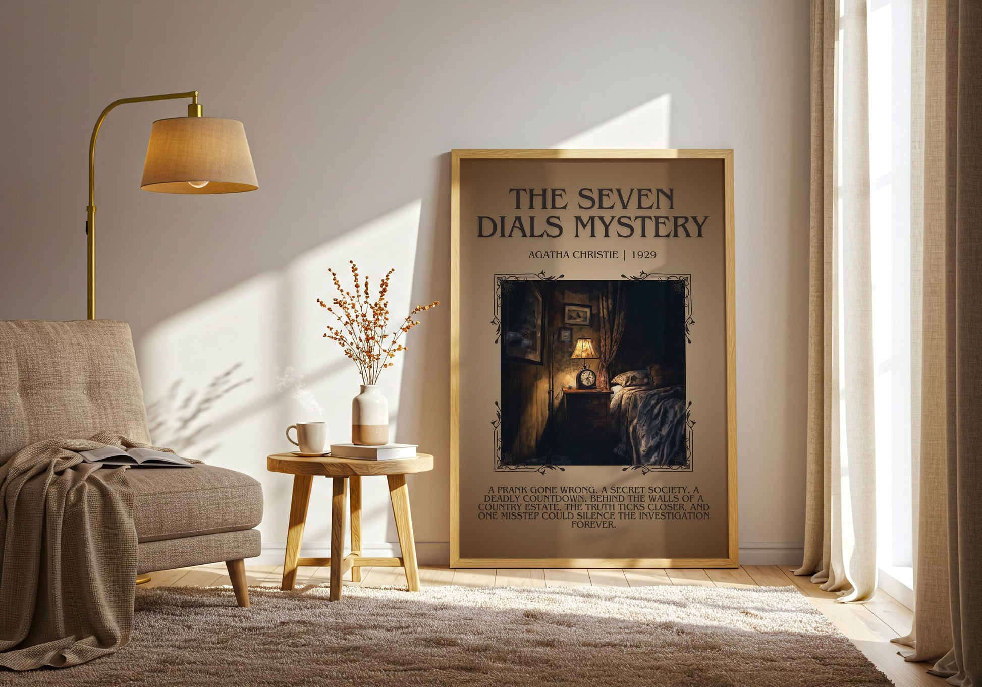 The Seven Dials Mystery by Agatha Christie | Descriptive Book Poster | Blurby