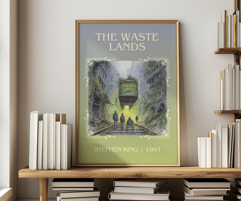 The waste lands classic book art print in frame leaning in hallway – fantasy wall art