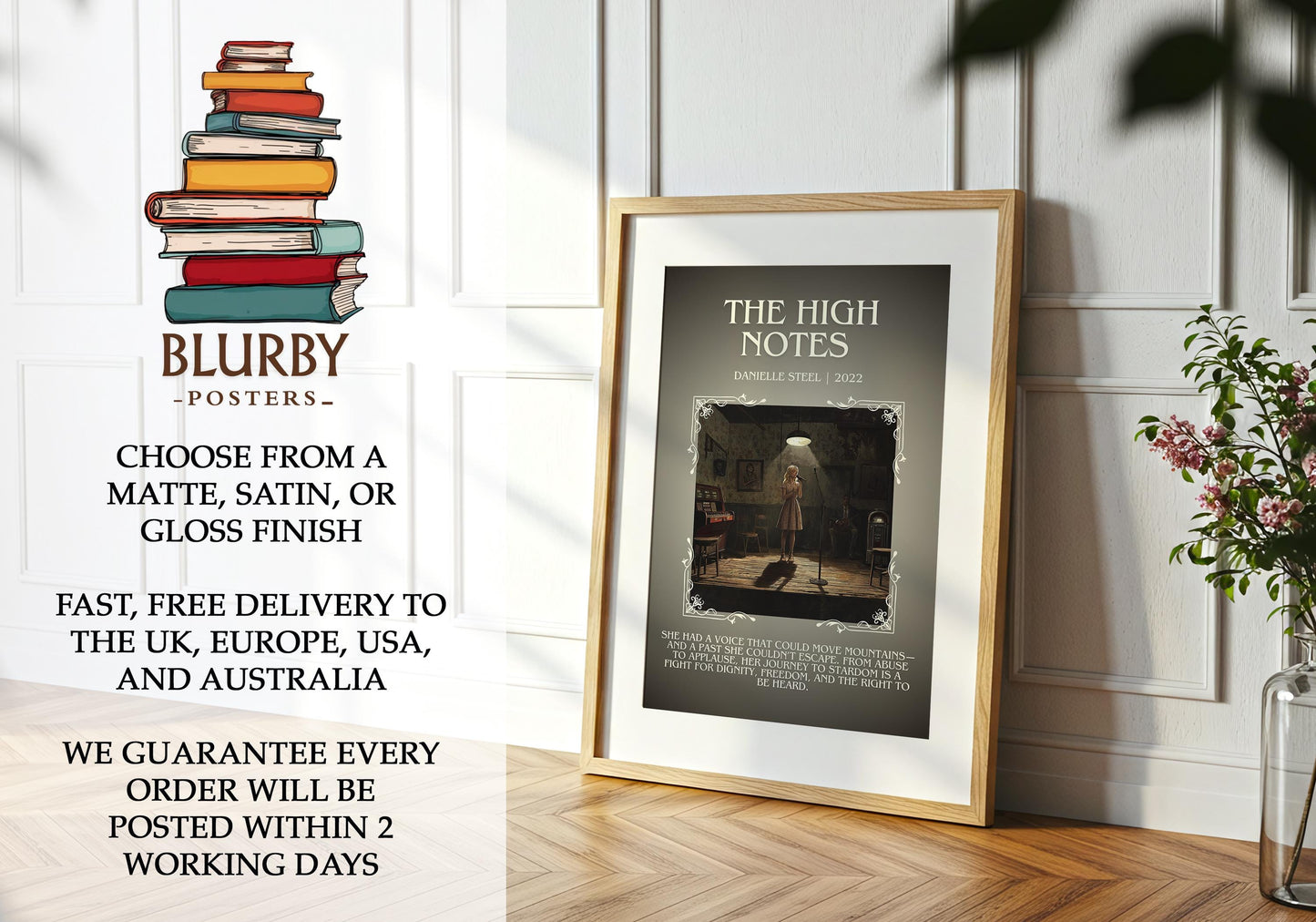 The High Notes by Danielle Steel | Descriptive Book Poster | Modern