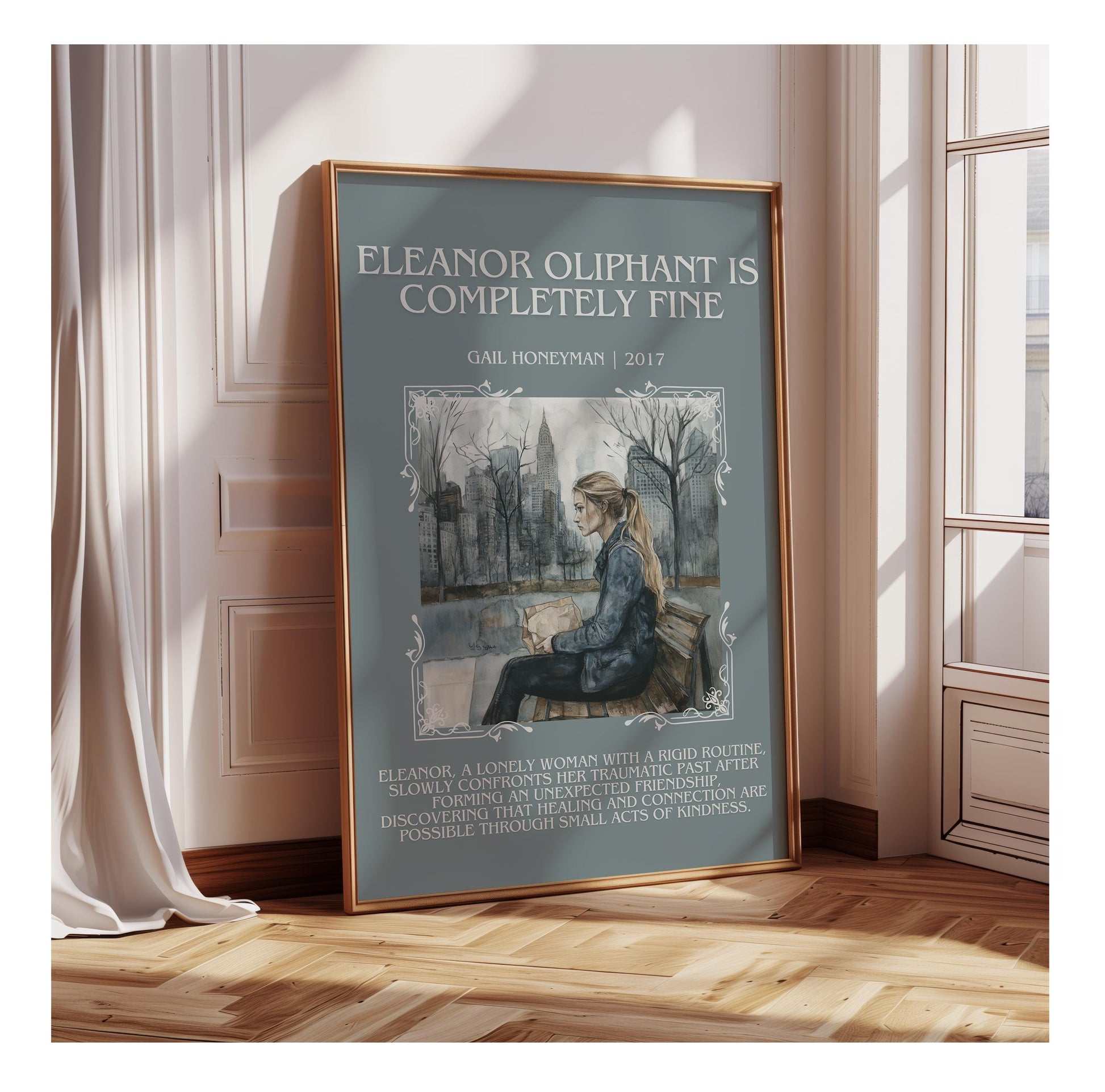 Eleanor Oliphant Is Completely Fine by Gail Honeyman | Descriptive Book Poster | Blurby