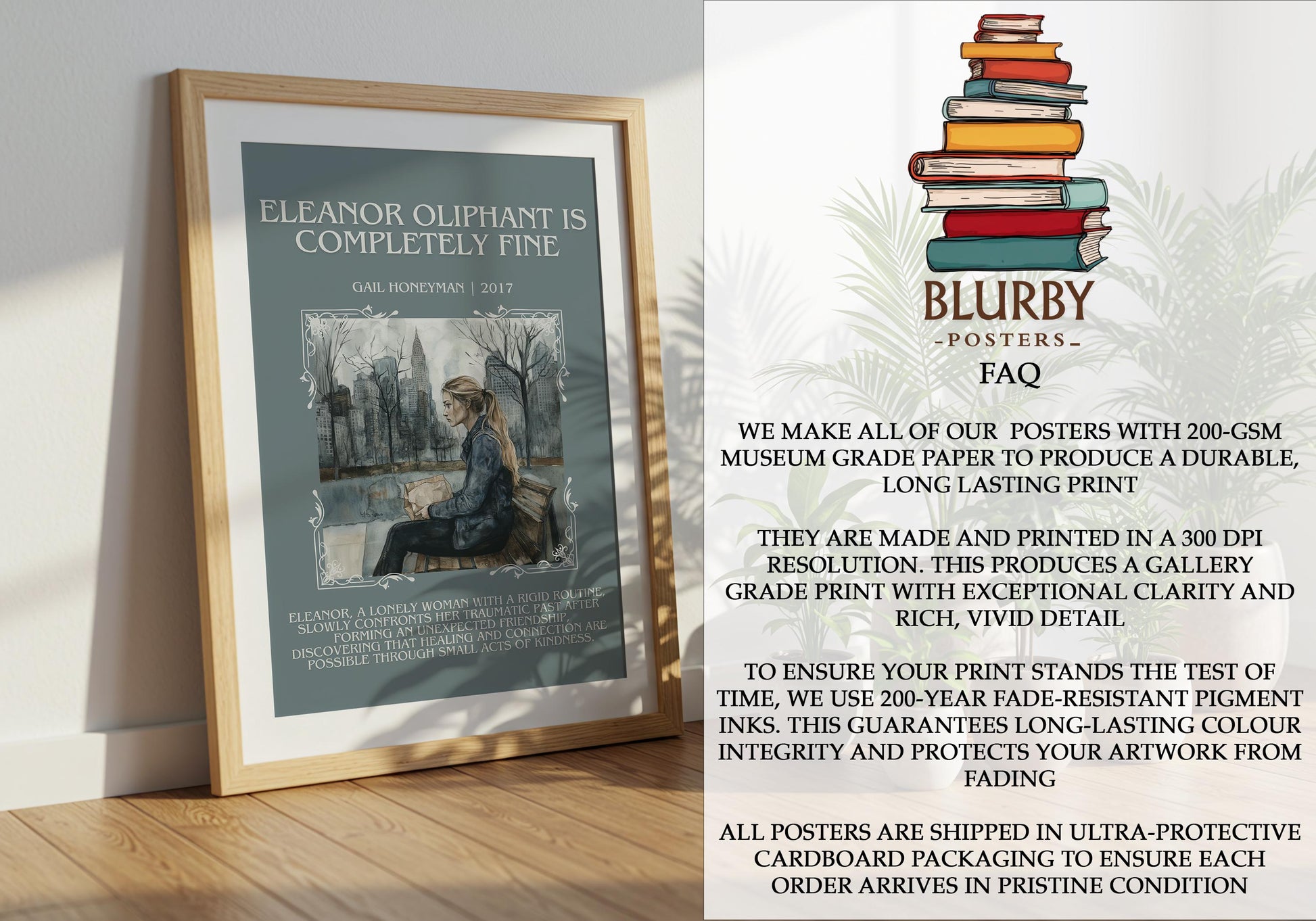 Eleanor Oliphant Is Completely Fine by Gail Honeyman | Descriptive Book Poster | Blurby
