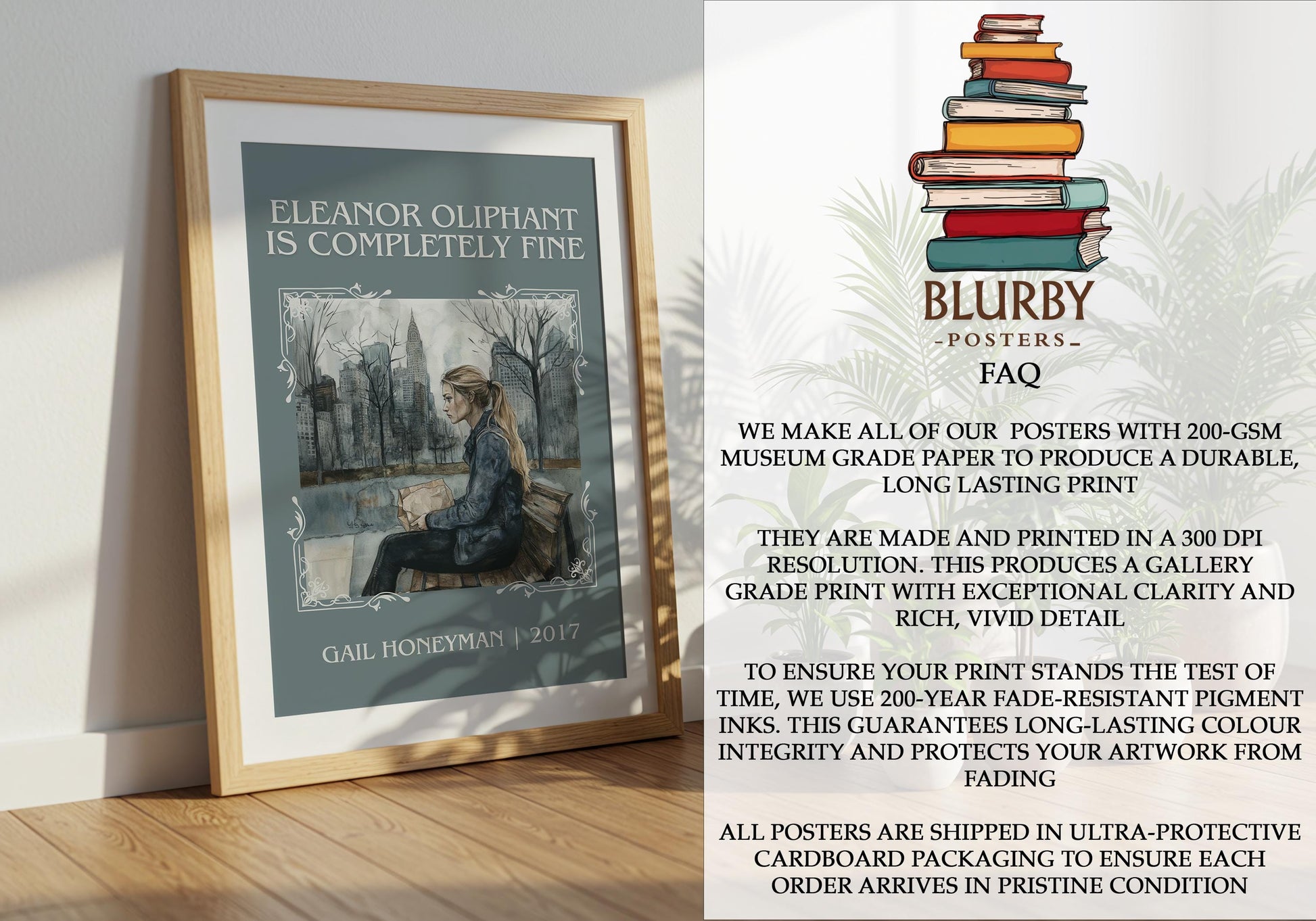 Eleanor Oliphant Is Completely Fine by Gail Honeyman | Descriptive Book Poster | Minimalist