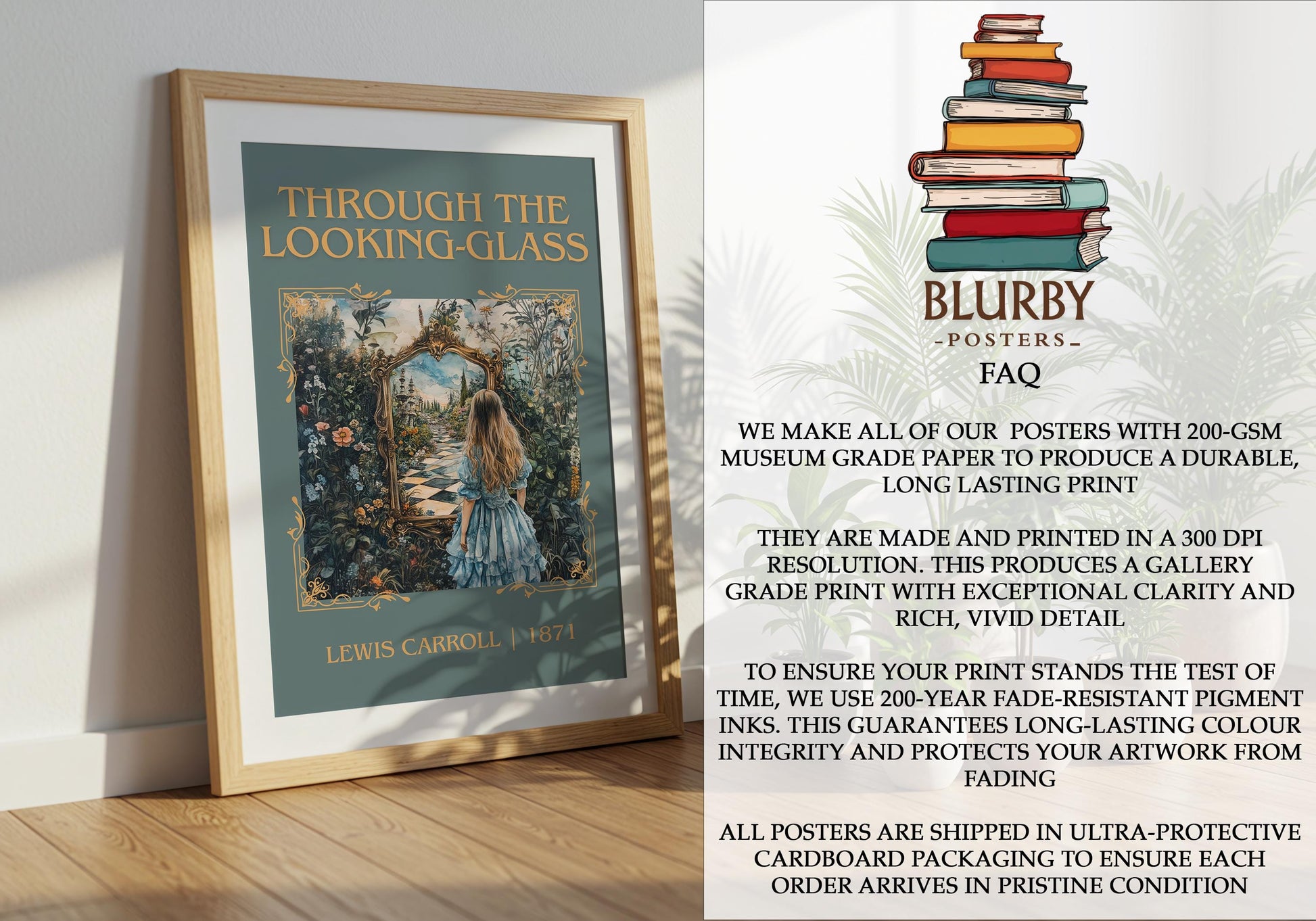 Through the Looking Glass by Lewis Carroll | Descriptive Book Poster | Minimalist