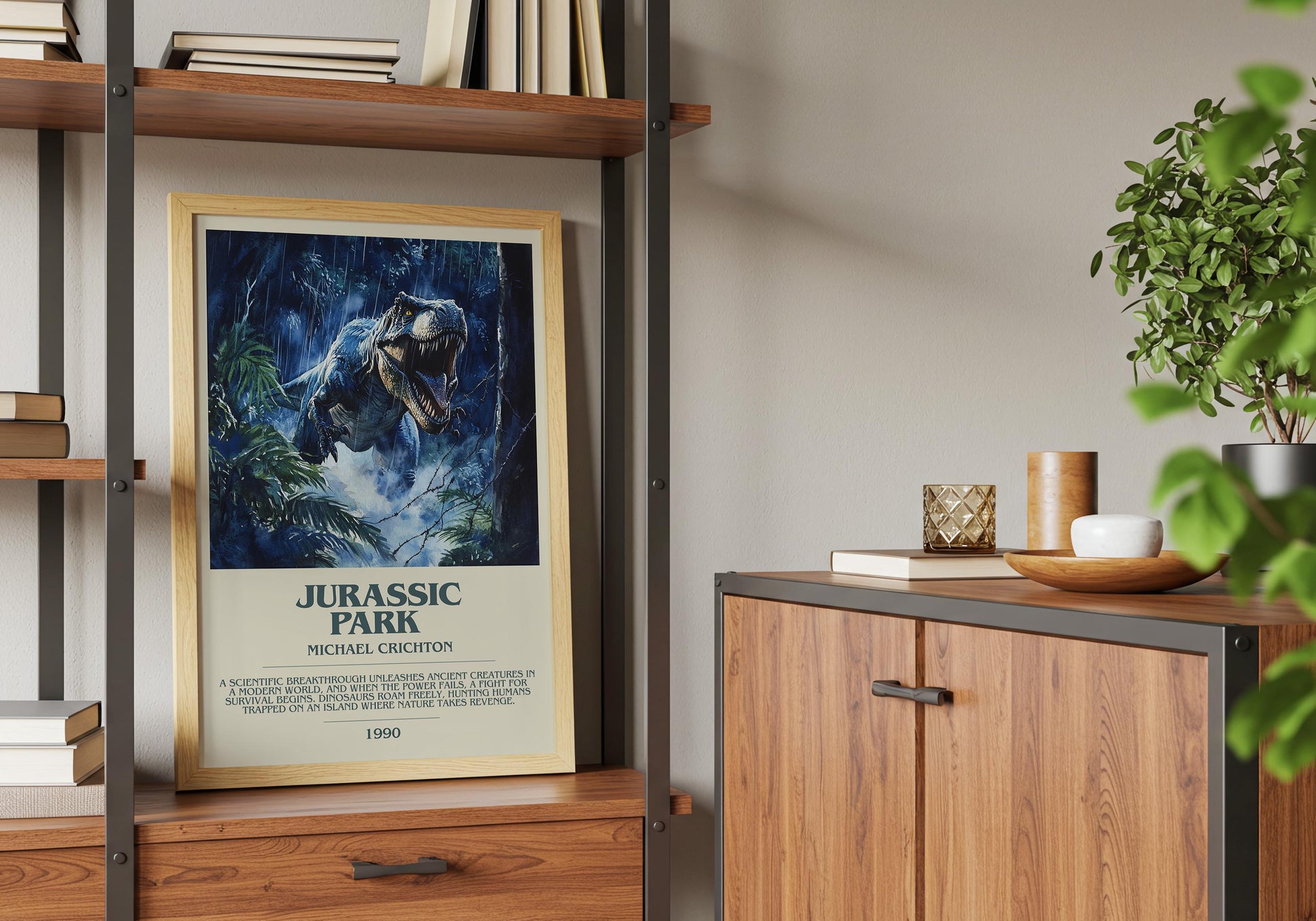 Jurassic Park by Michael Crichton | Descriptive Book Poster | Blurby
