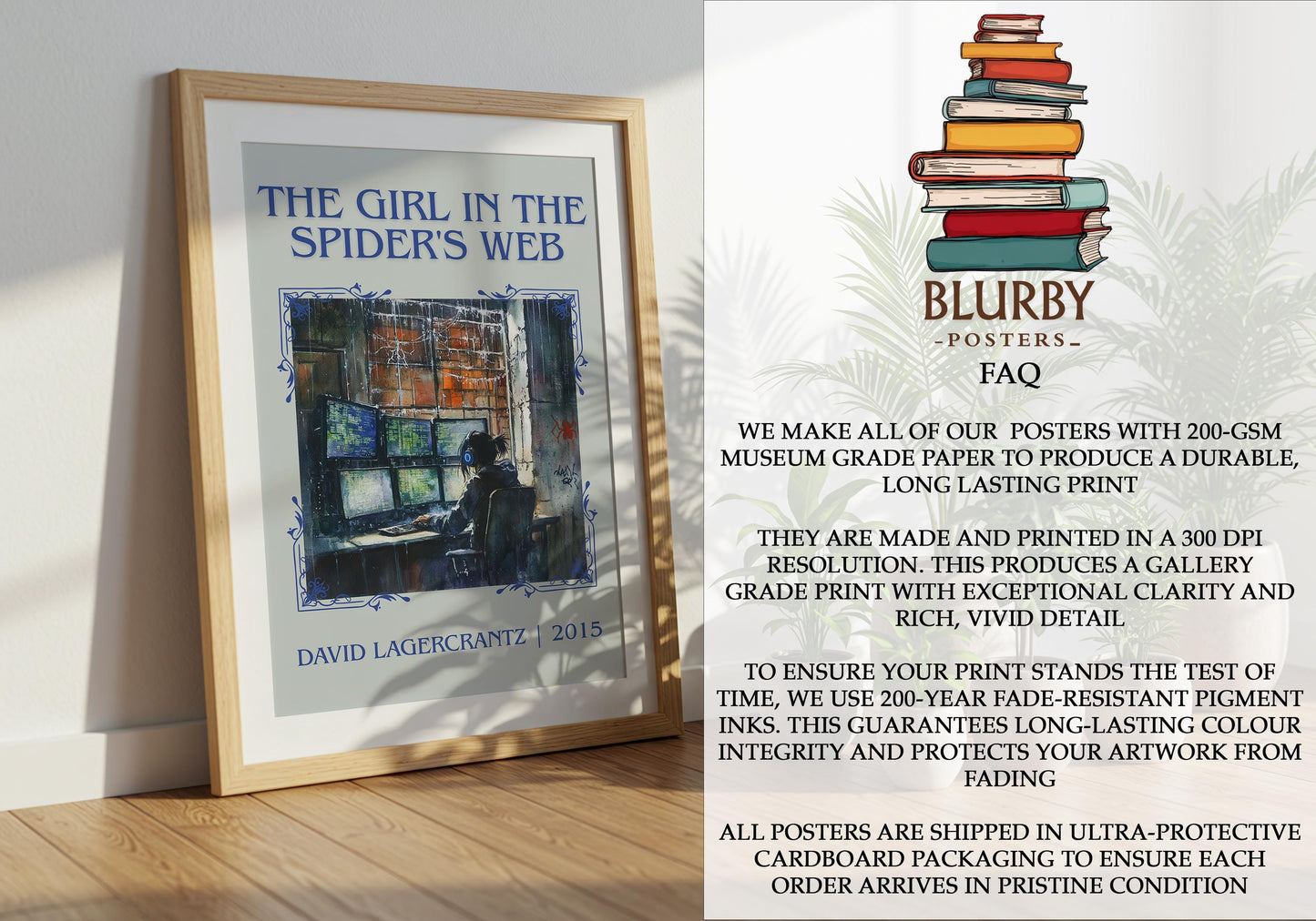 The Girl In The Spiders Web by David Lagercrantz | Descriptive Book Poster | Minimalist