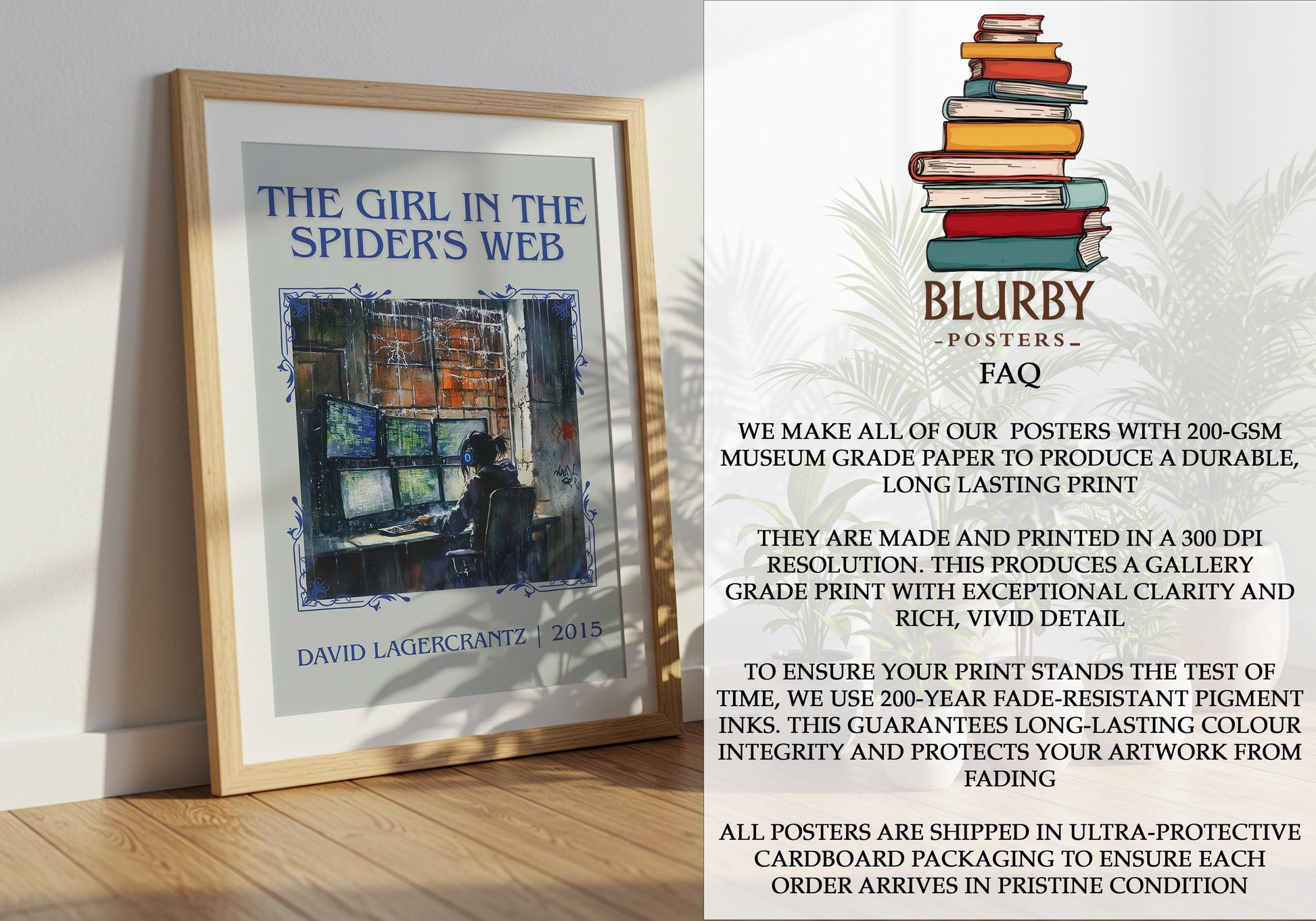 The Girl In The Spiders Web by David Lagercrantz | Descriptive Book Poster | Minimalist