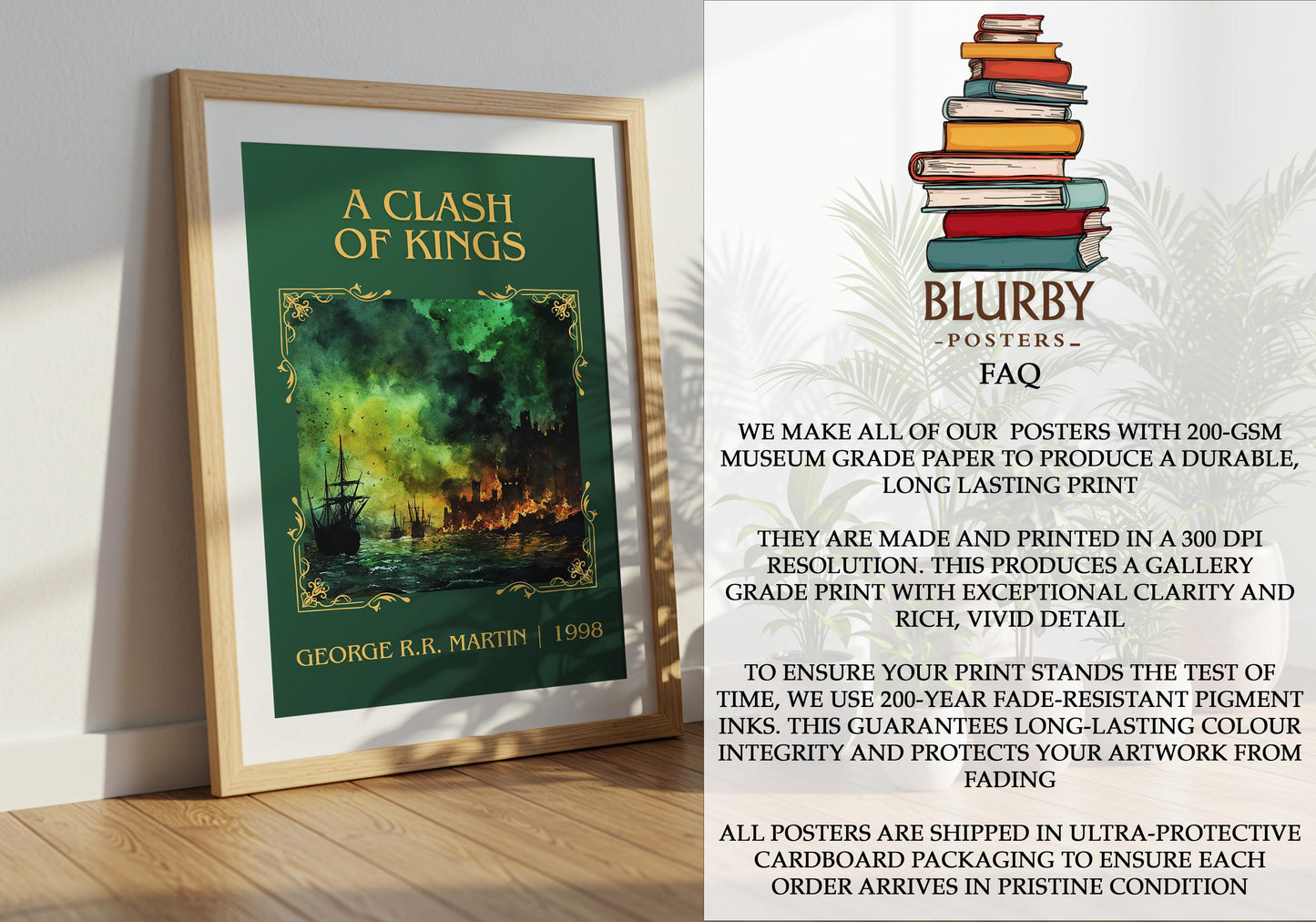 A Clash Of Kings by George R.R. Martin | Descriptive Book Poster | Minimalist