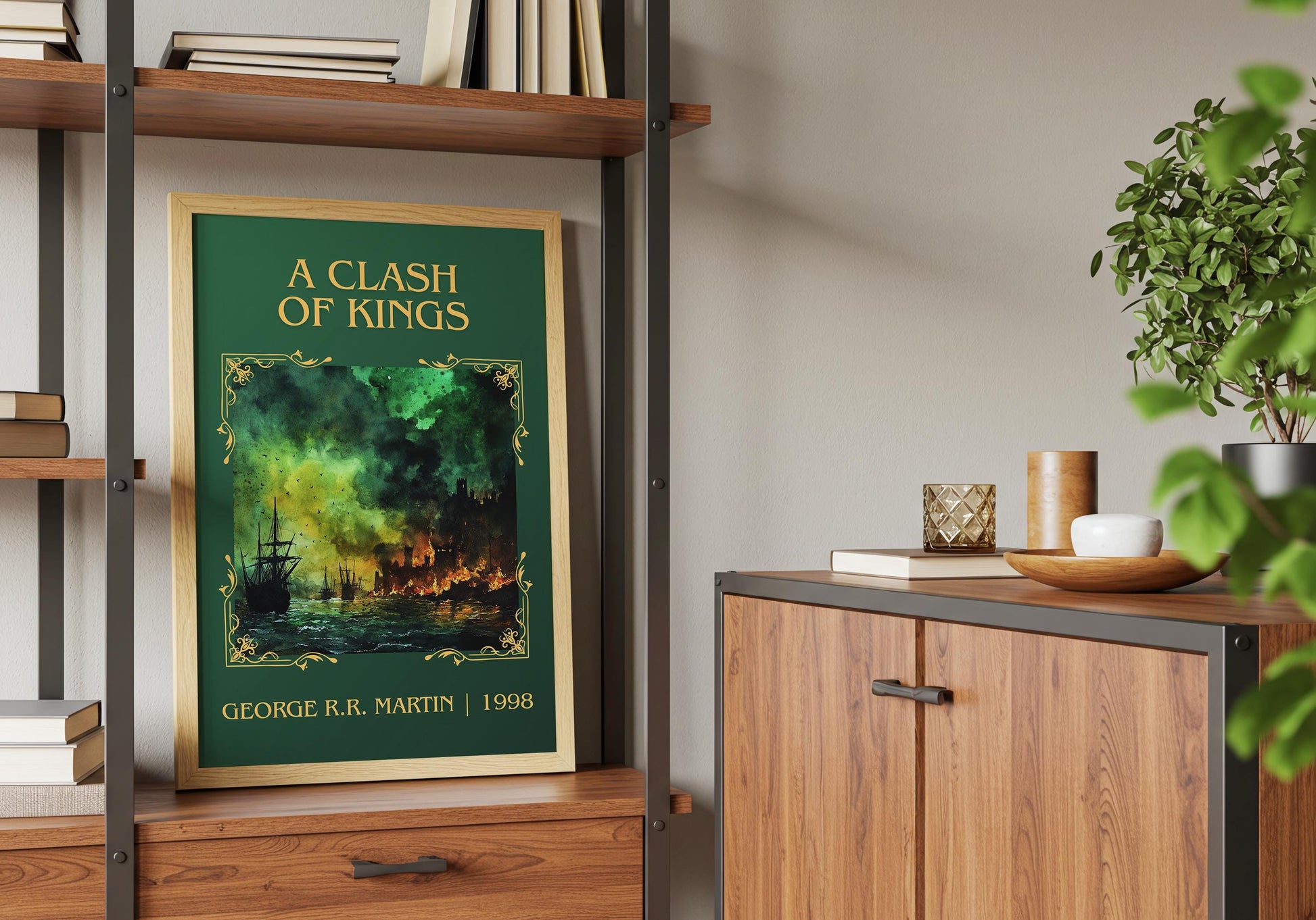 A Clash Of Kings by George R.R. Martin | Descriptive Book Poster | Minimalist