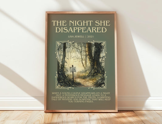 The Night She Disappeared by Lisa Jewell | Descriptive Book Poster | Blurby