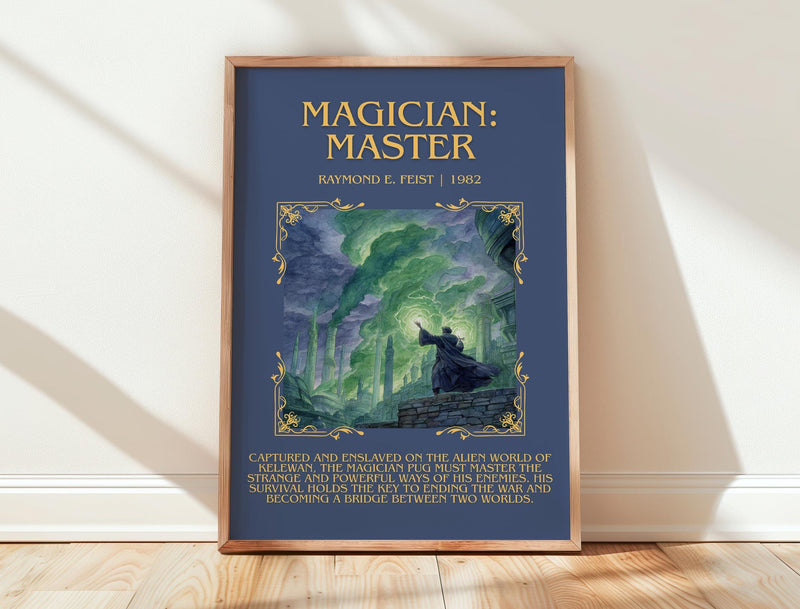 Magician: Master minimalist print in frame leaning in hallway – fantasy wall art